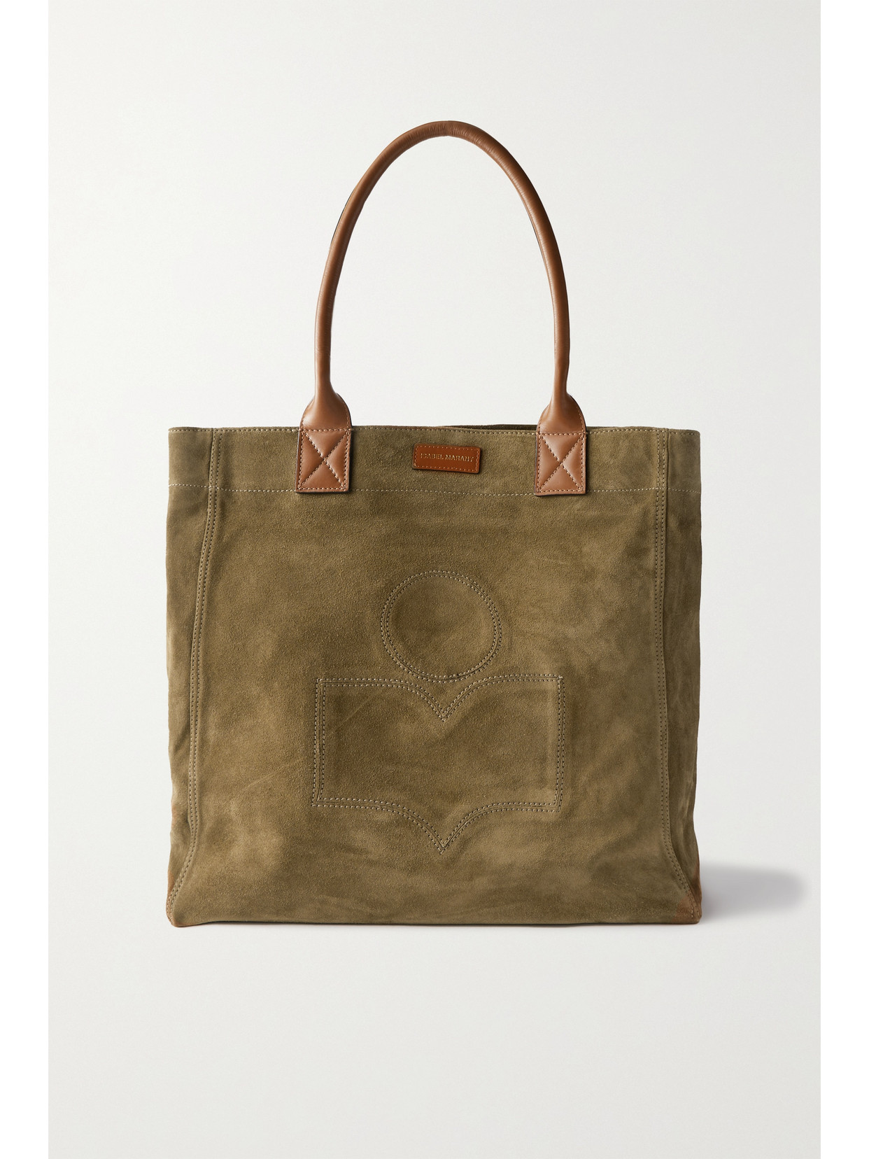 Isabel Marant Yenky Leathertrimmed Suede Tote In Green ModeSens