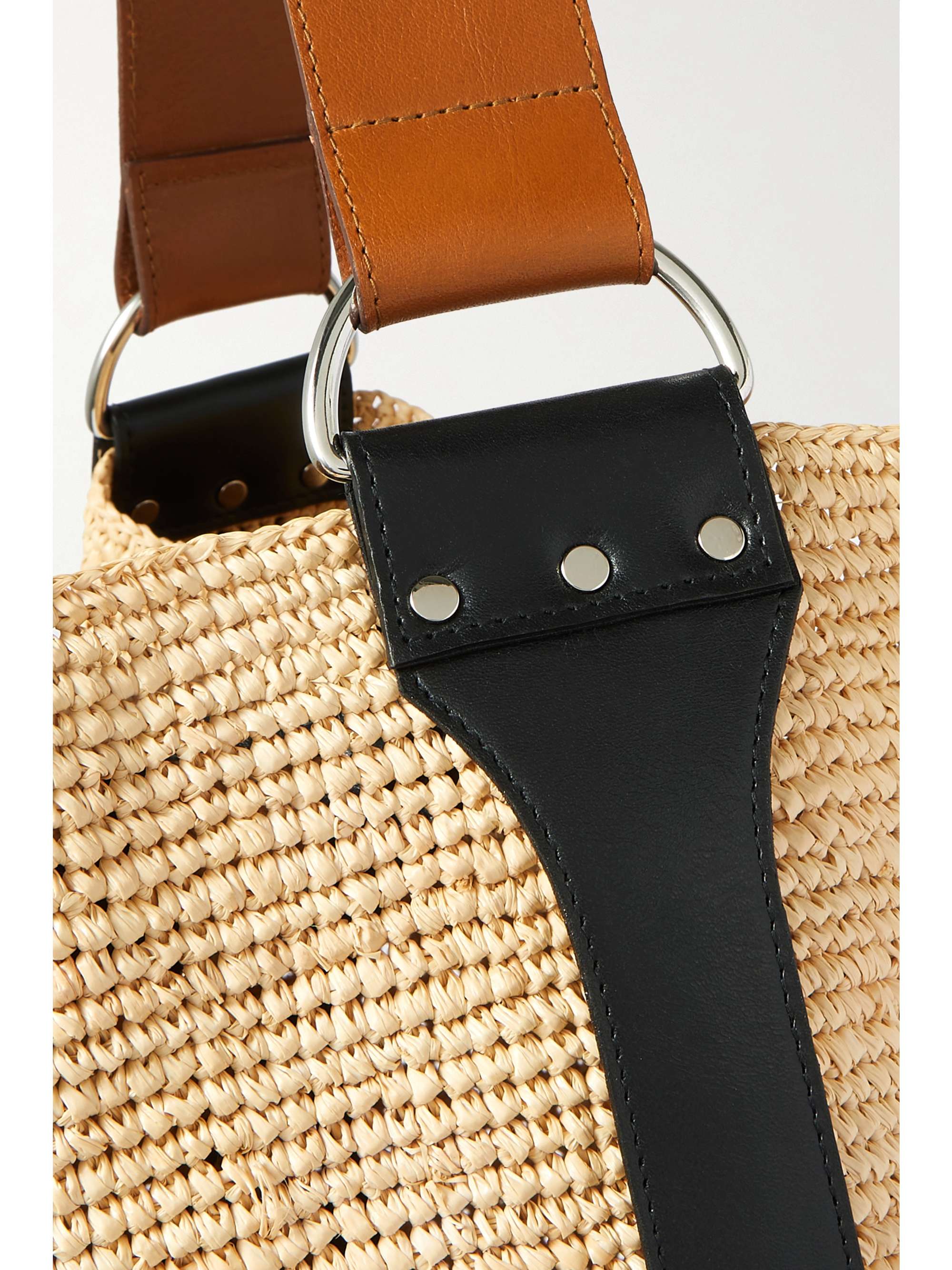 ISABEL MARANT Bayia leather-trimmed raffia tote
