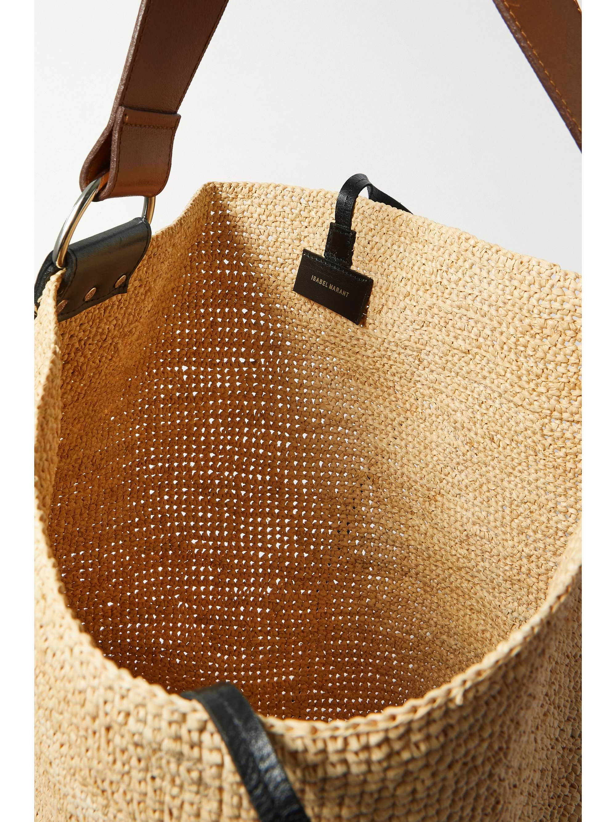 ISABEL MARANT Bayia leather-trimmed raffia tote