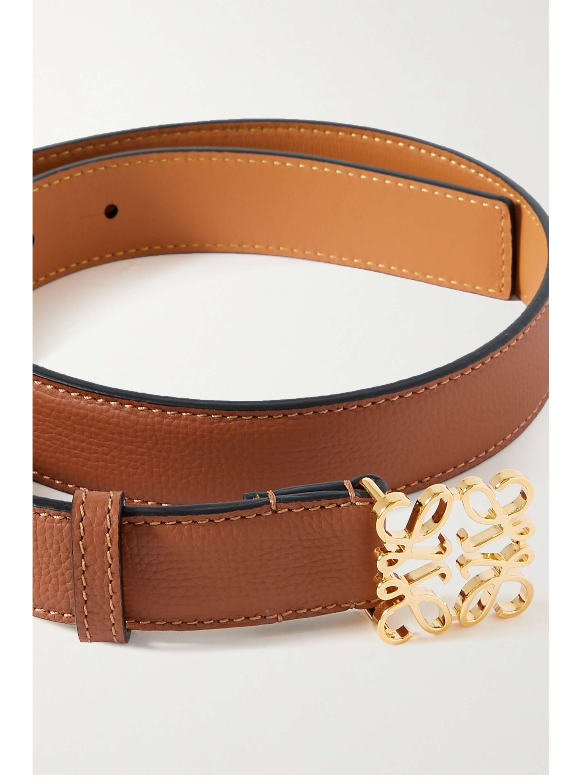 LOEWE Anagram textured-leather waist belt