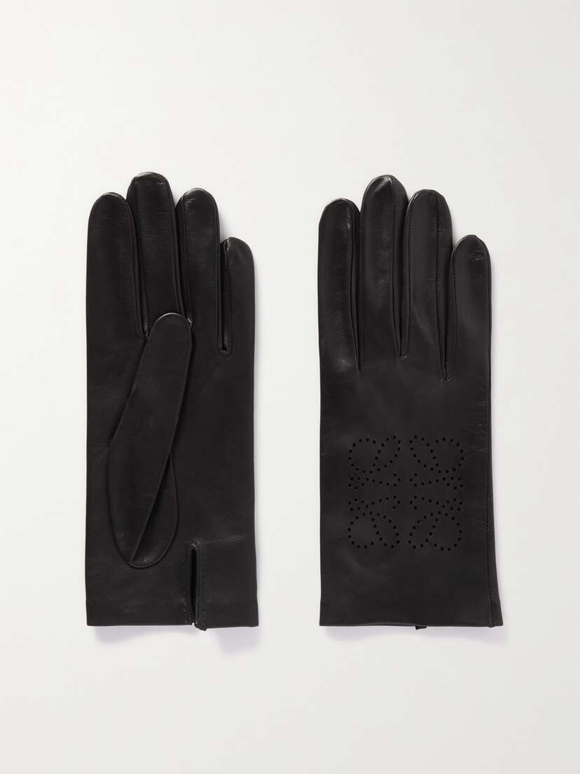 Loewe Anagram Perforated Leather Gloves