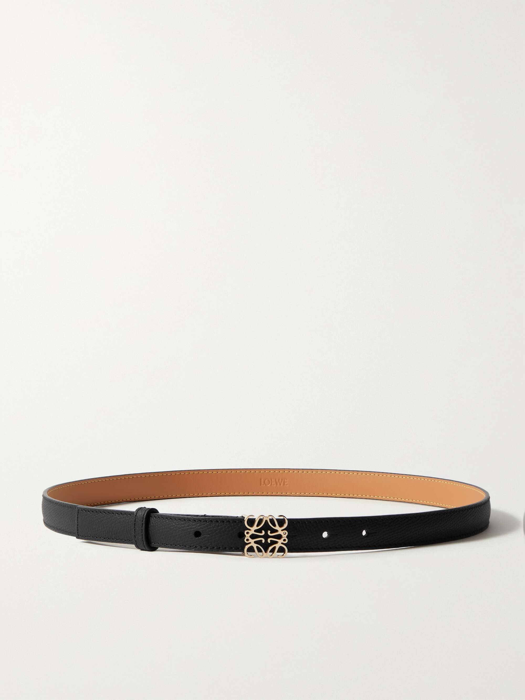 Textured leather waist belt