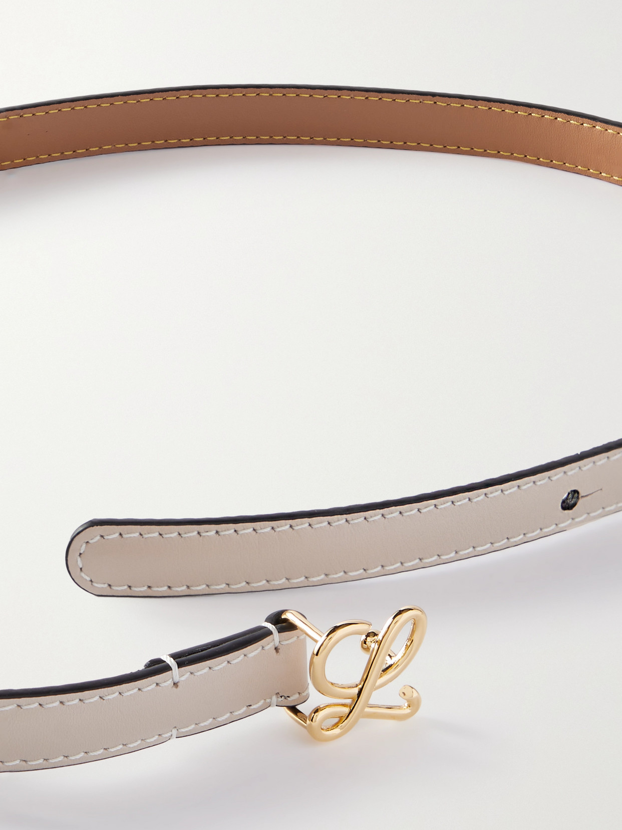 Shop Loewe Textured-leather Belt In Neutrals