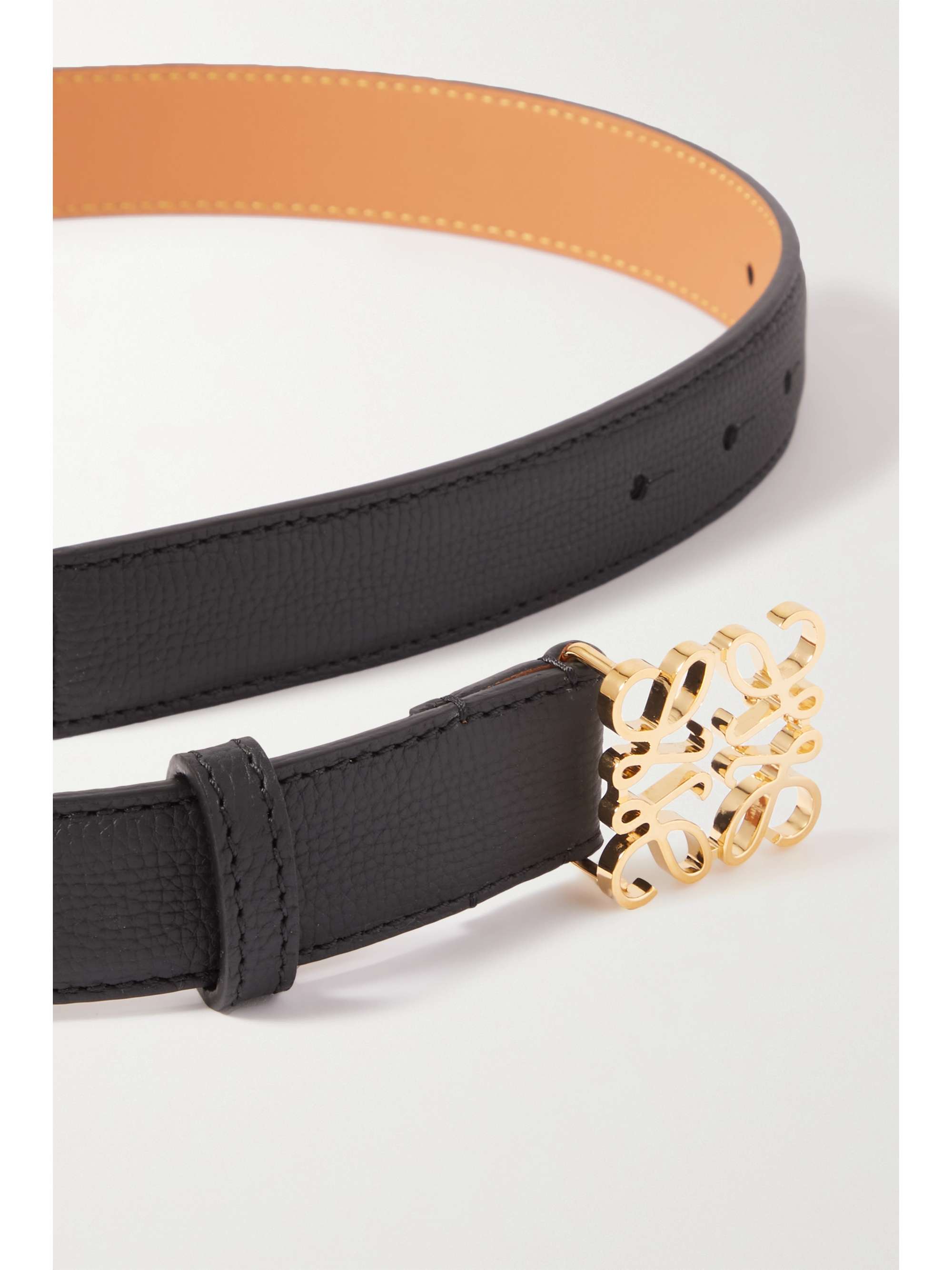 LOEWE Anagram textured-leather waist belt