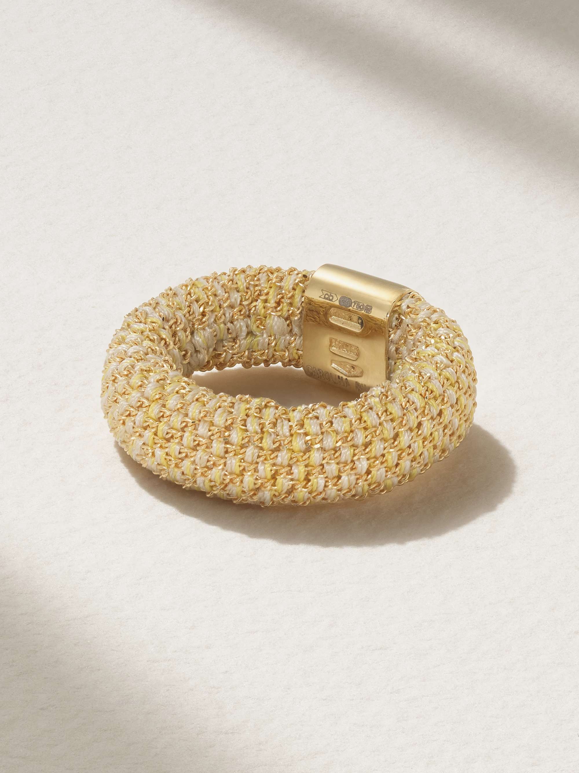 CAROLINA BUCCI 18-karat rose gold and silk ring