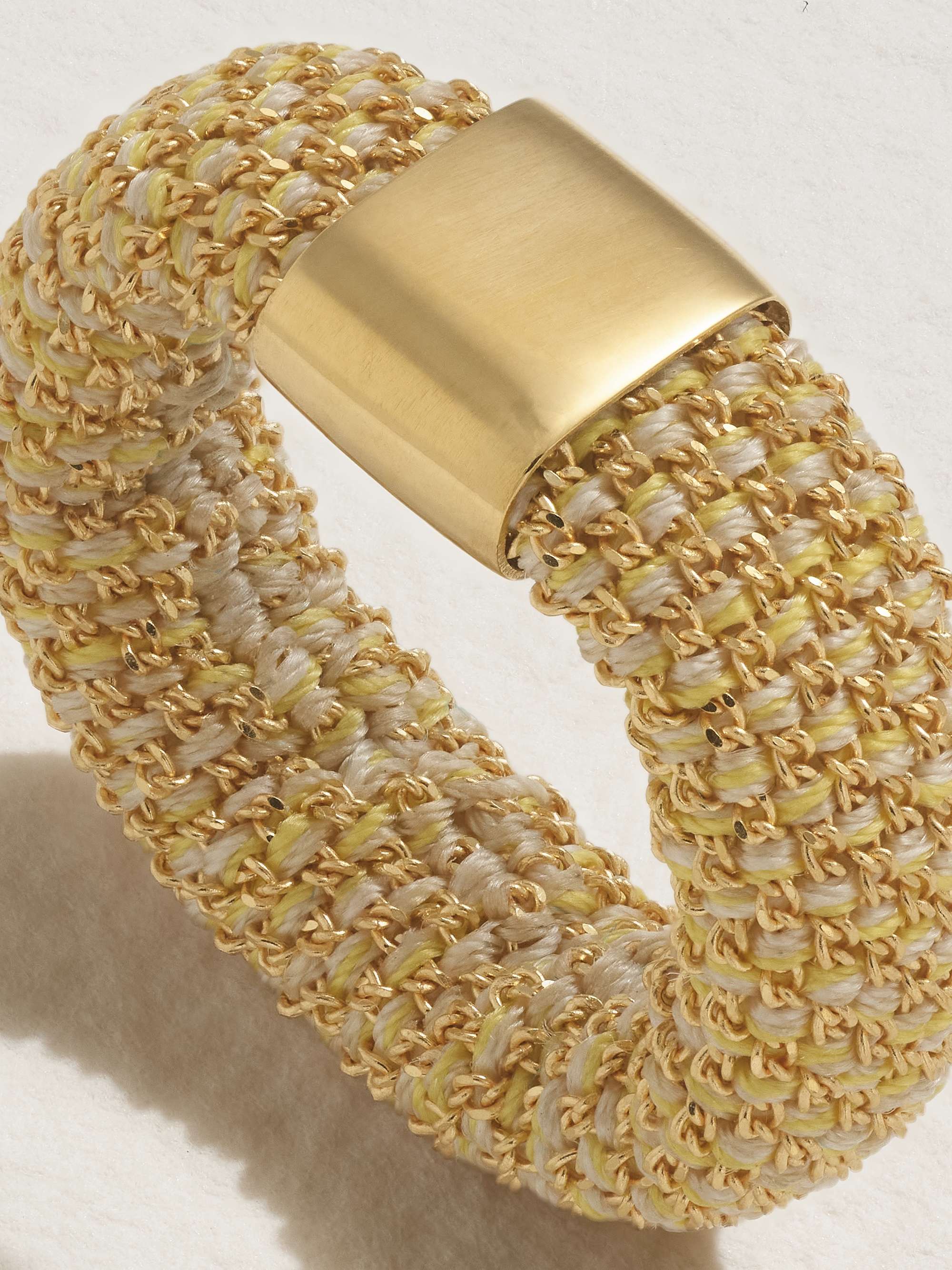 CAROLINA BUCCI 18-karat rose gold and silk ring