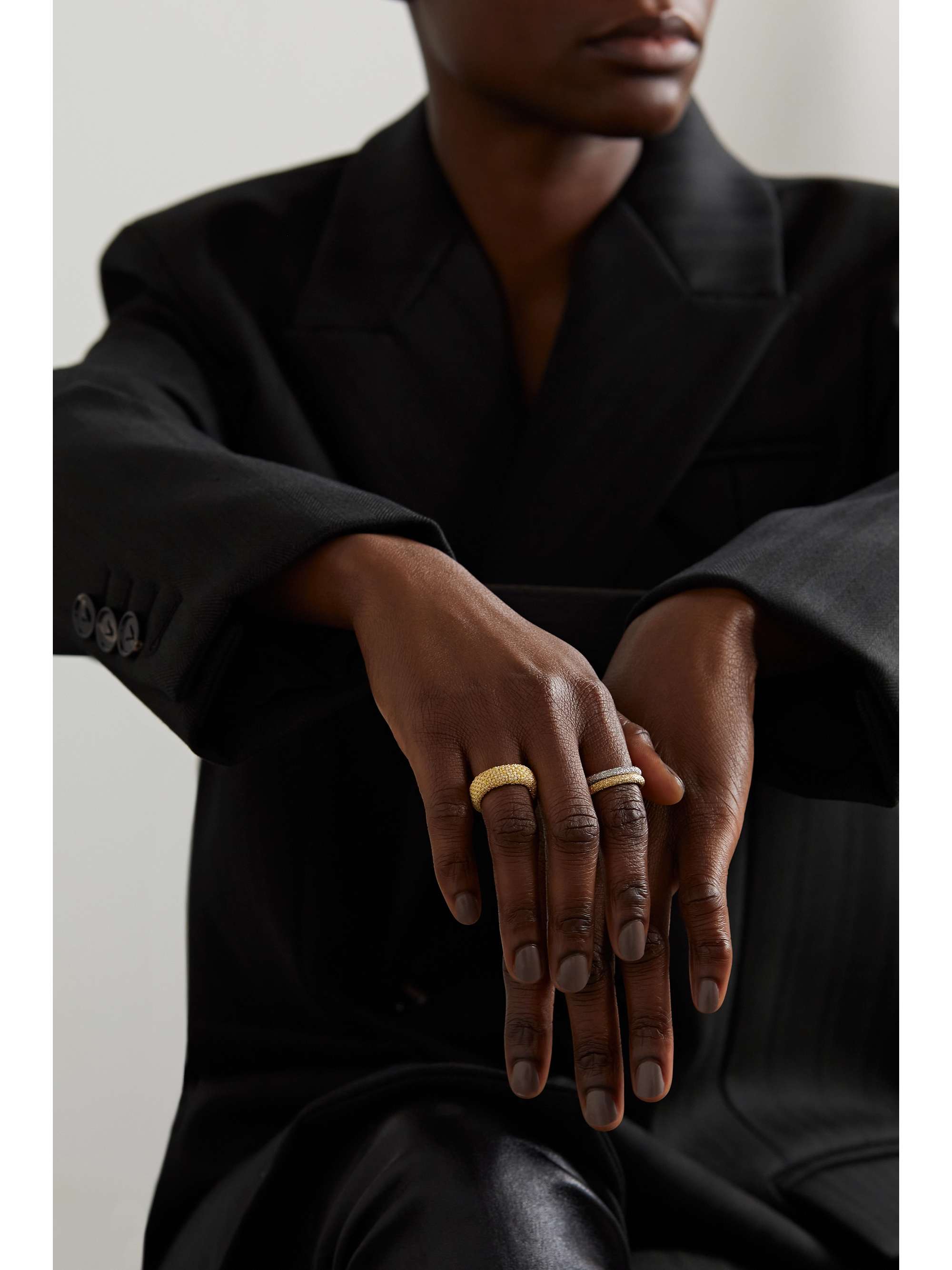 CAROLINA BUCCI 18-karat rose gold and silk ring