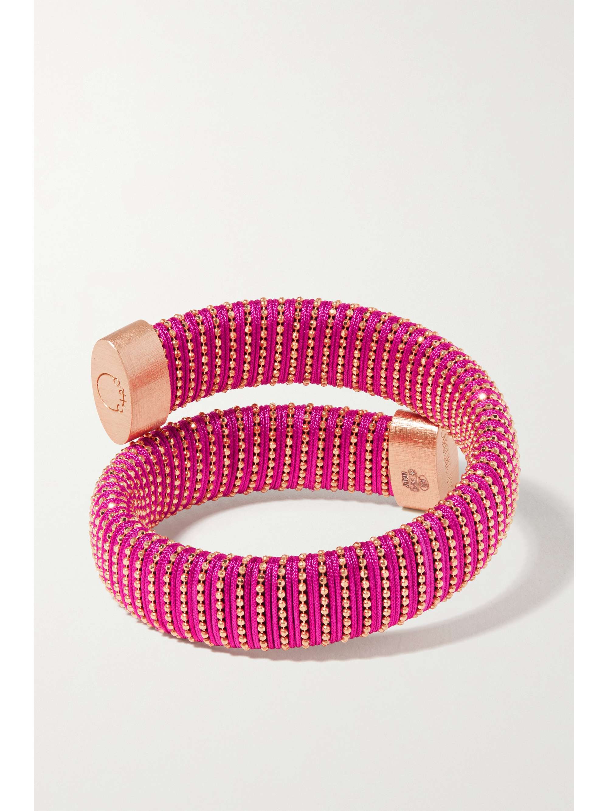 CAROLINA BUCCI Caro Armspange mit Roségoldauflage und Baumwolle