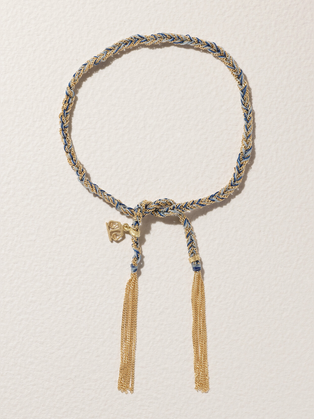 Carolina Bucci Balance Lucky 18-karat Gold And Silk Bracelet