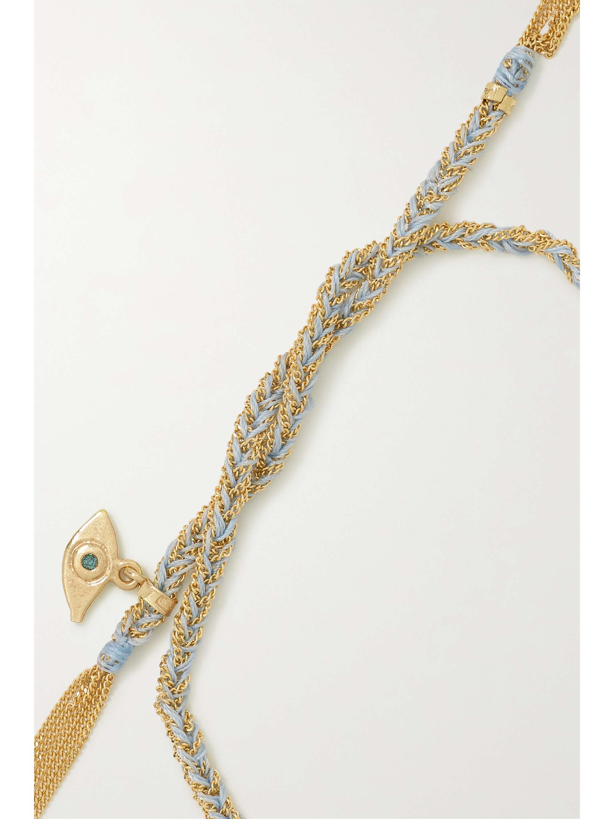 CAROLINA BUCCI Bracelet en or 18 carats (750/1000) et soie à diamants Kiss Lucky