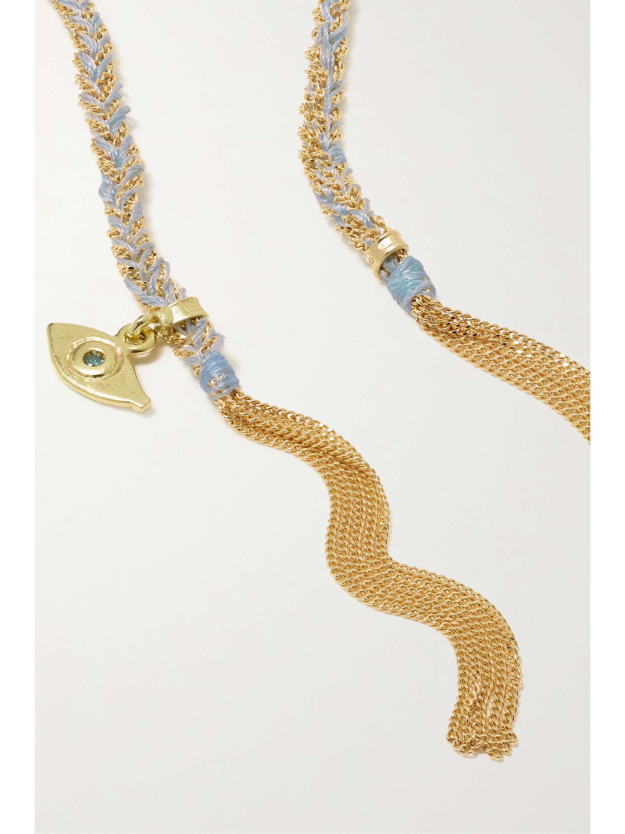 CAROLINA BUCCI Bracelet en or 18 carats (750/1000) et soie à diamants Kiss Lucky
