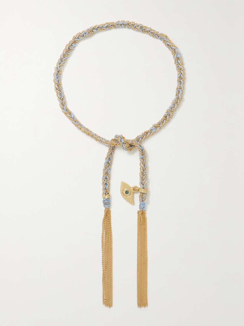 Carolina Bucci Protection Lucky 18-karat Gold And Silk Bracelet