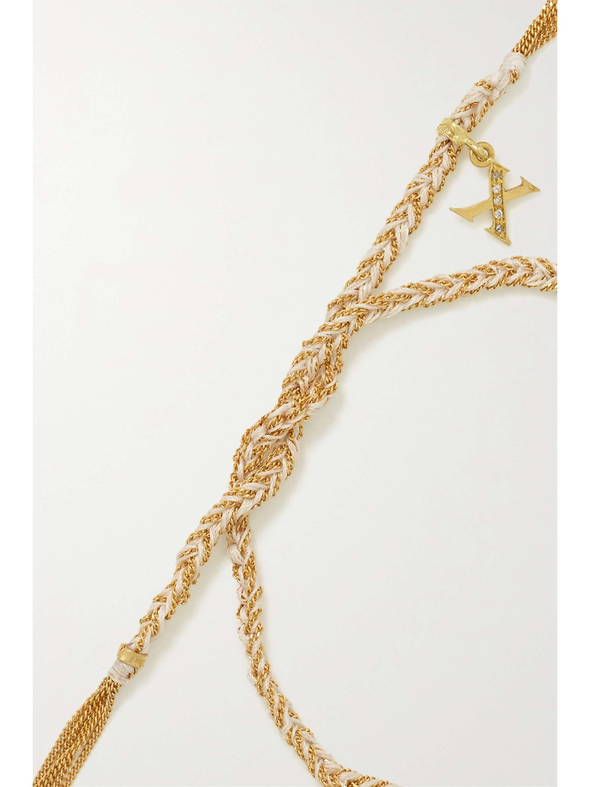 CAROLINA BUCCI Bracelet en or 18 carats (750/1000) et soie à diamants Kiss Lucky