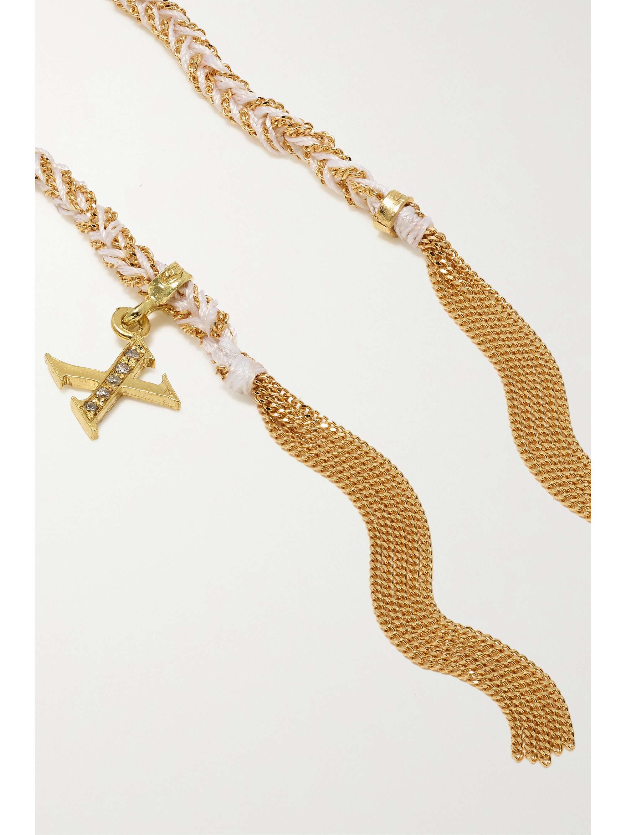 CAROLINA BUCCI Bracelet en or 18 carats (750/1000) et soie à diamants Kiss Lucky