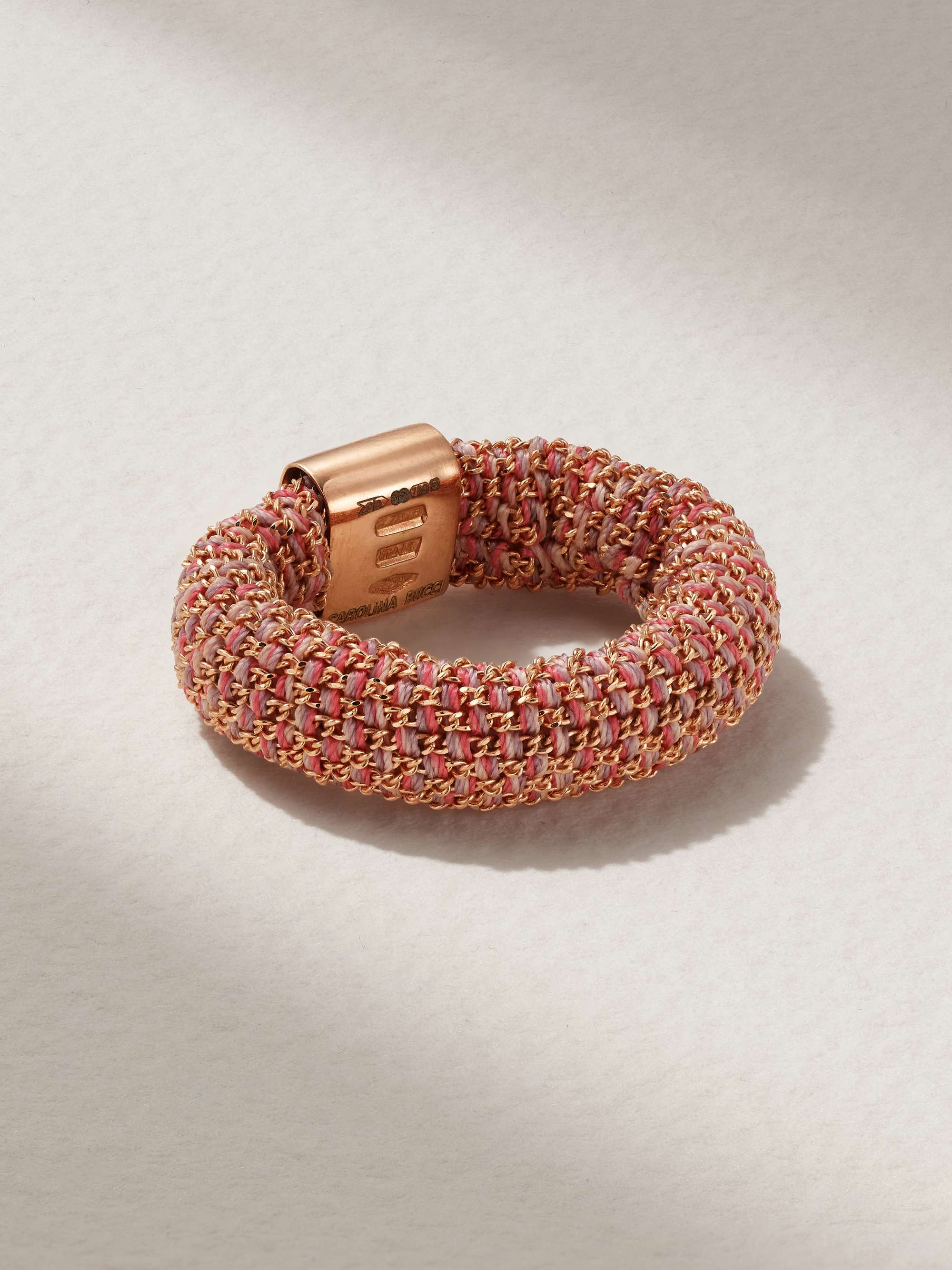 CAROLINA BUCCI 18-karat rose gold and silk ring
