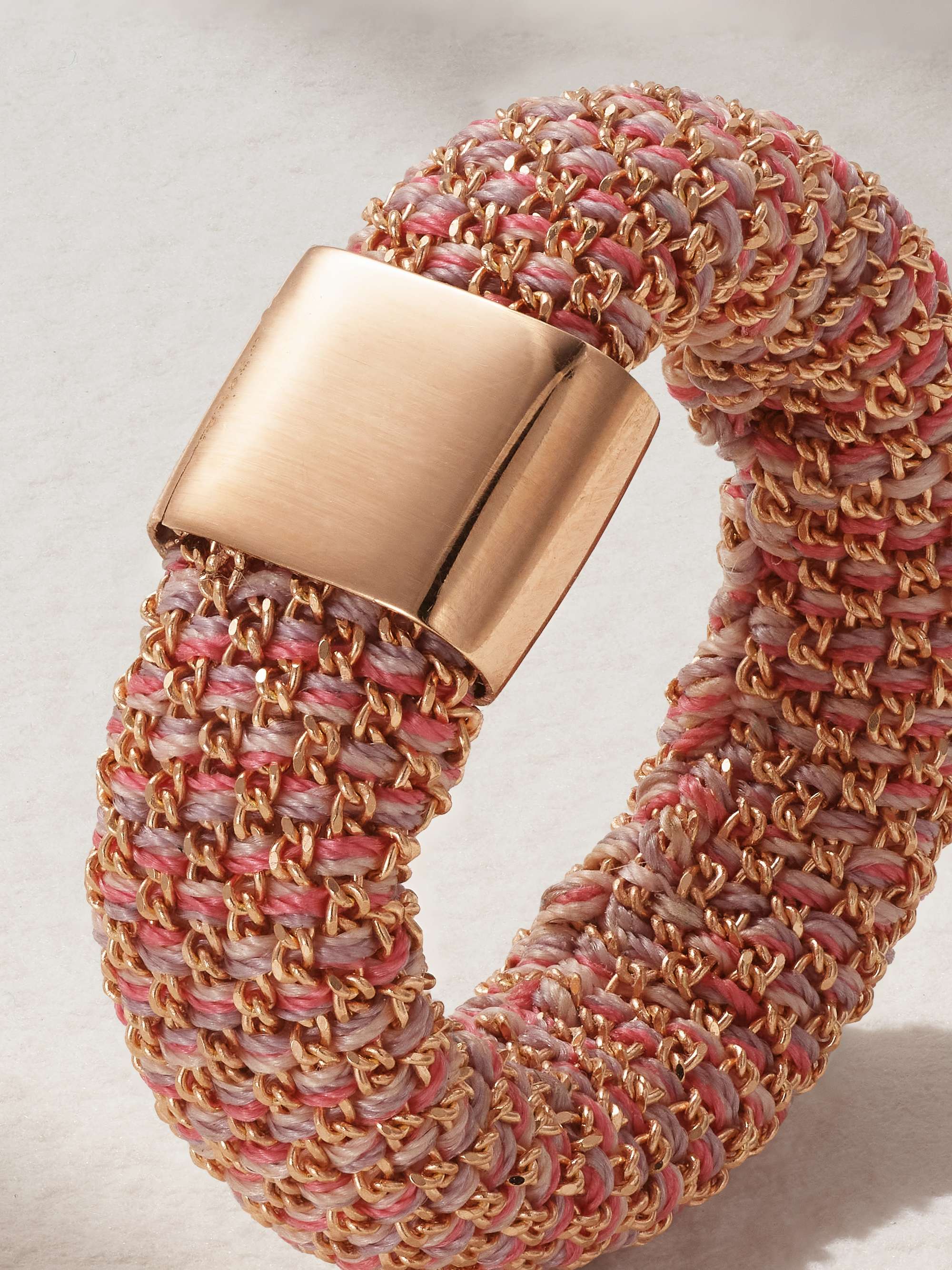 CAROLINA BUCCI 18-karat rose gold and silk ring