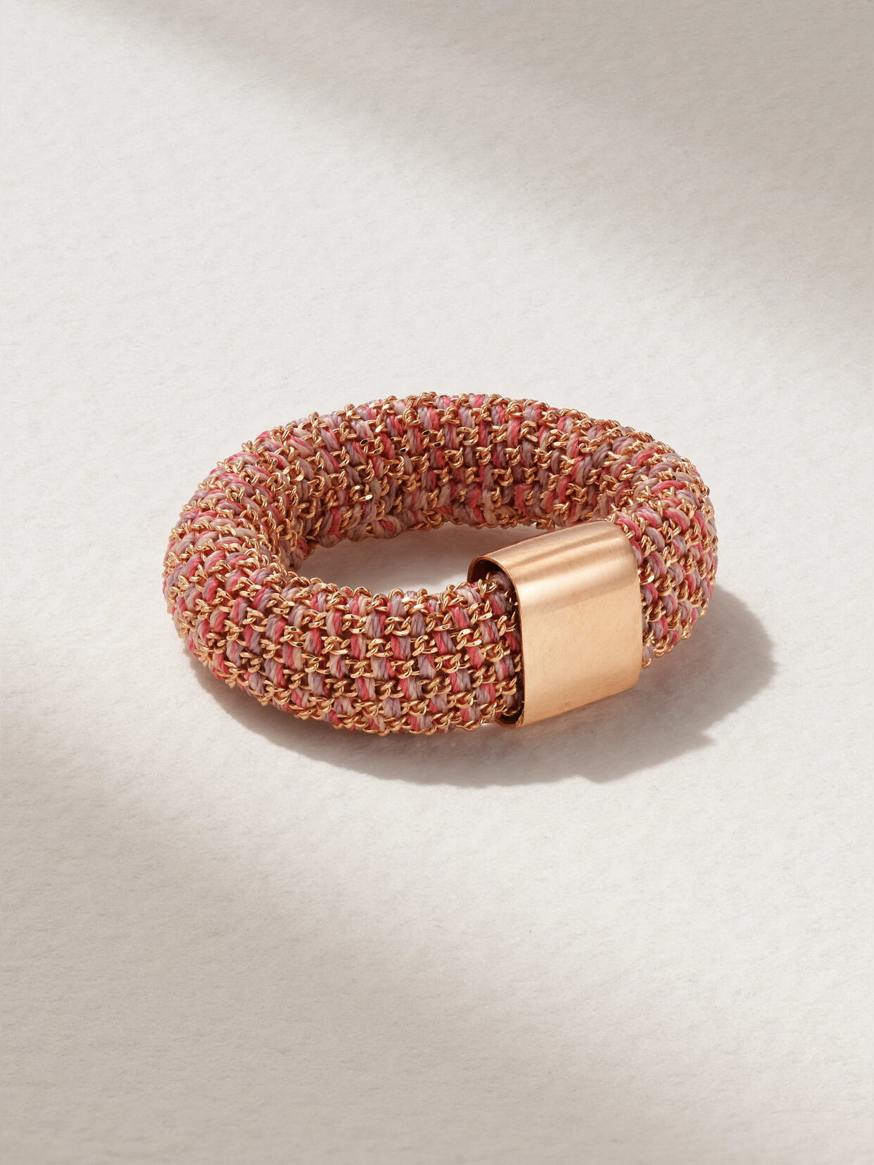 Carolina Bucci - 18-karat Rose Gold And Silk Ring - Pink