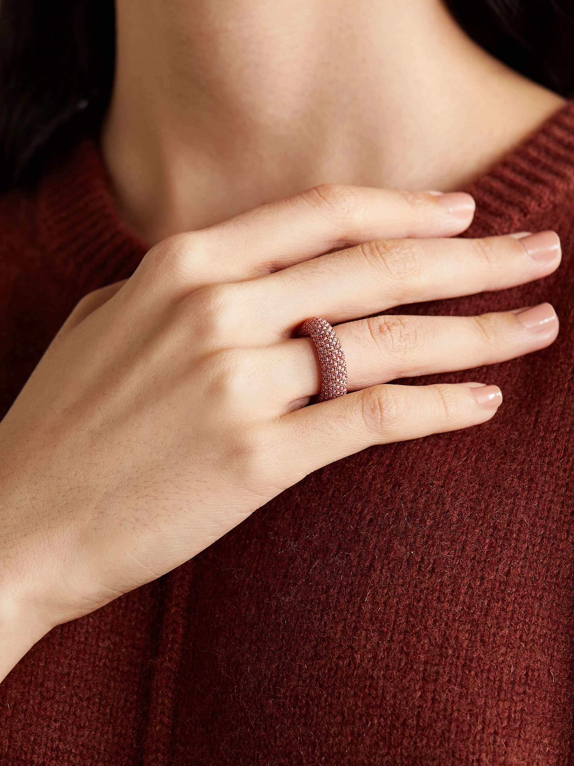 CAROLINA BUCCI 18-karat rose gold and silk ring
