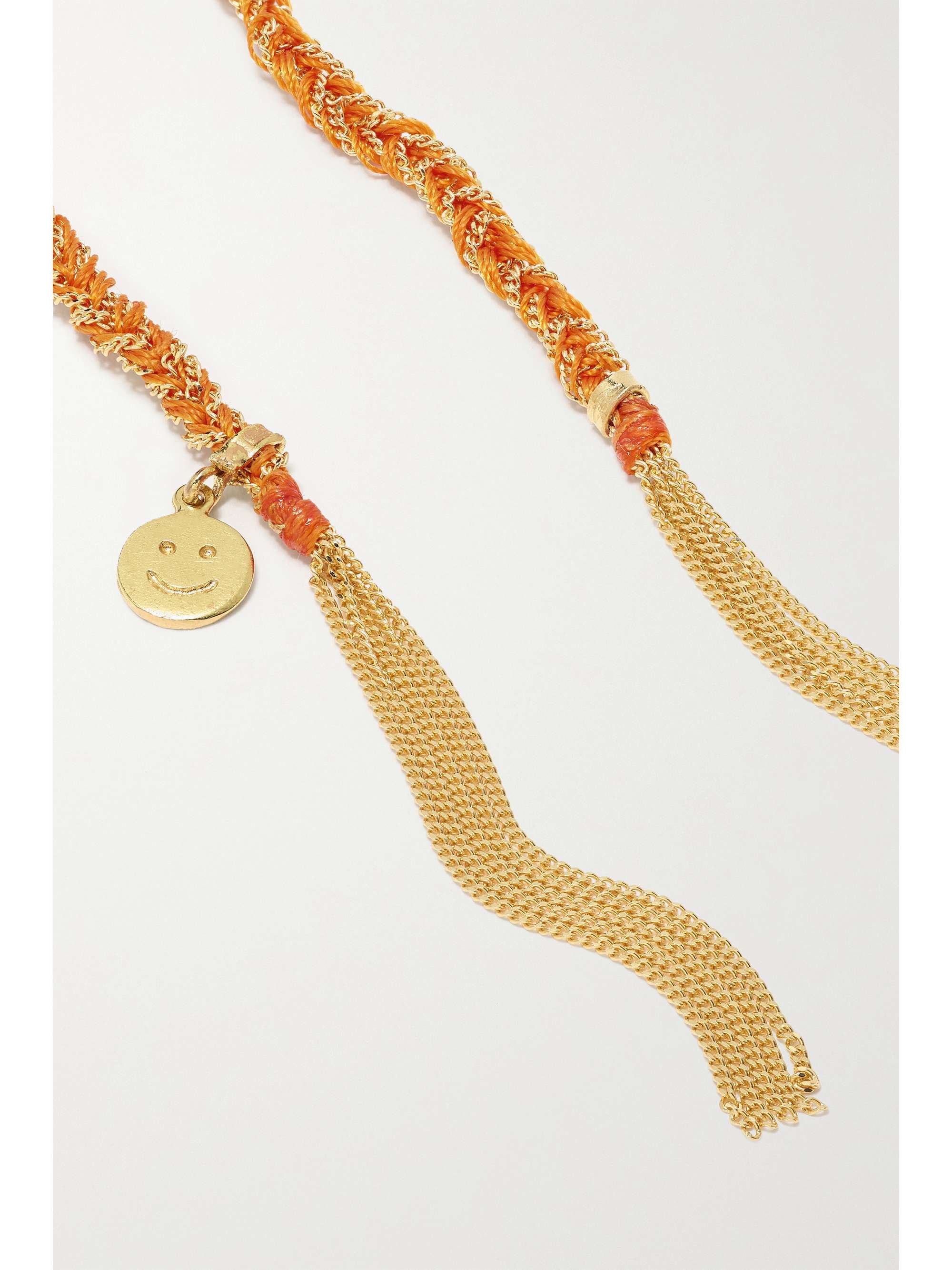CAROLINA BUCCI Kiss Lucky 18-karat gold and silk diamond bracelet