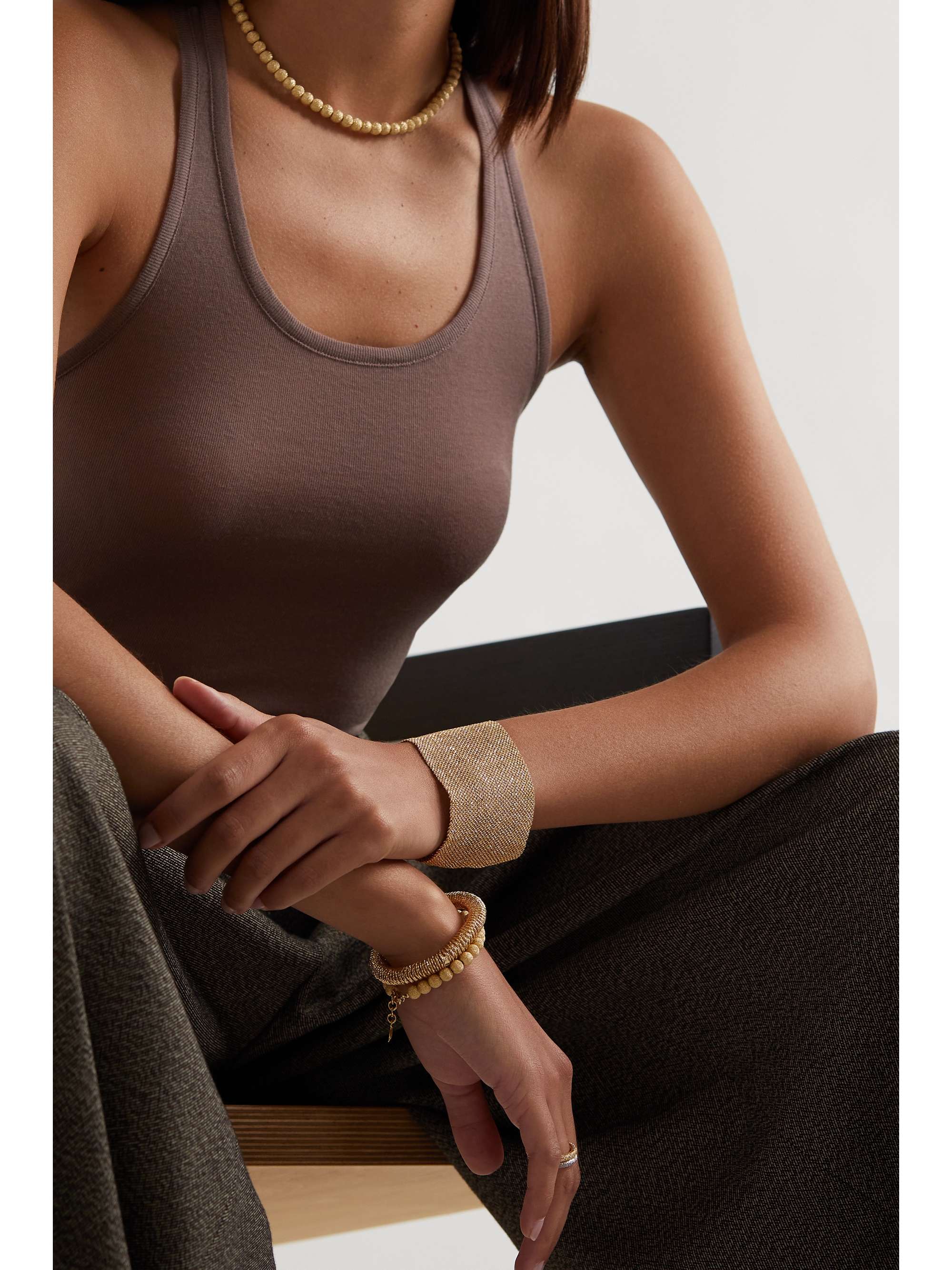 CAROLINA BUCCI 5cm 18-karat gold and silk bracelet