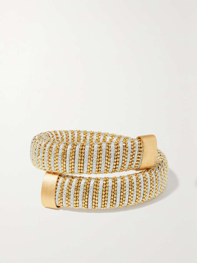Carolina Bucci Caro Gold-plated And Metallic Cotton Bracelet