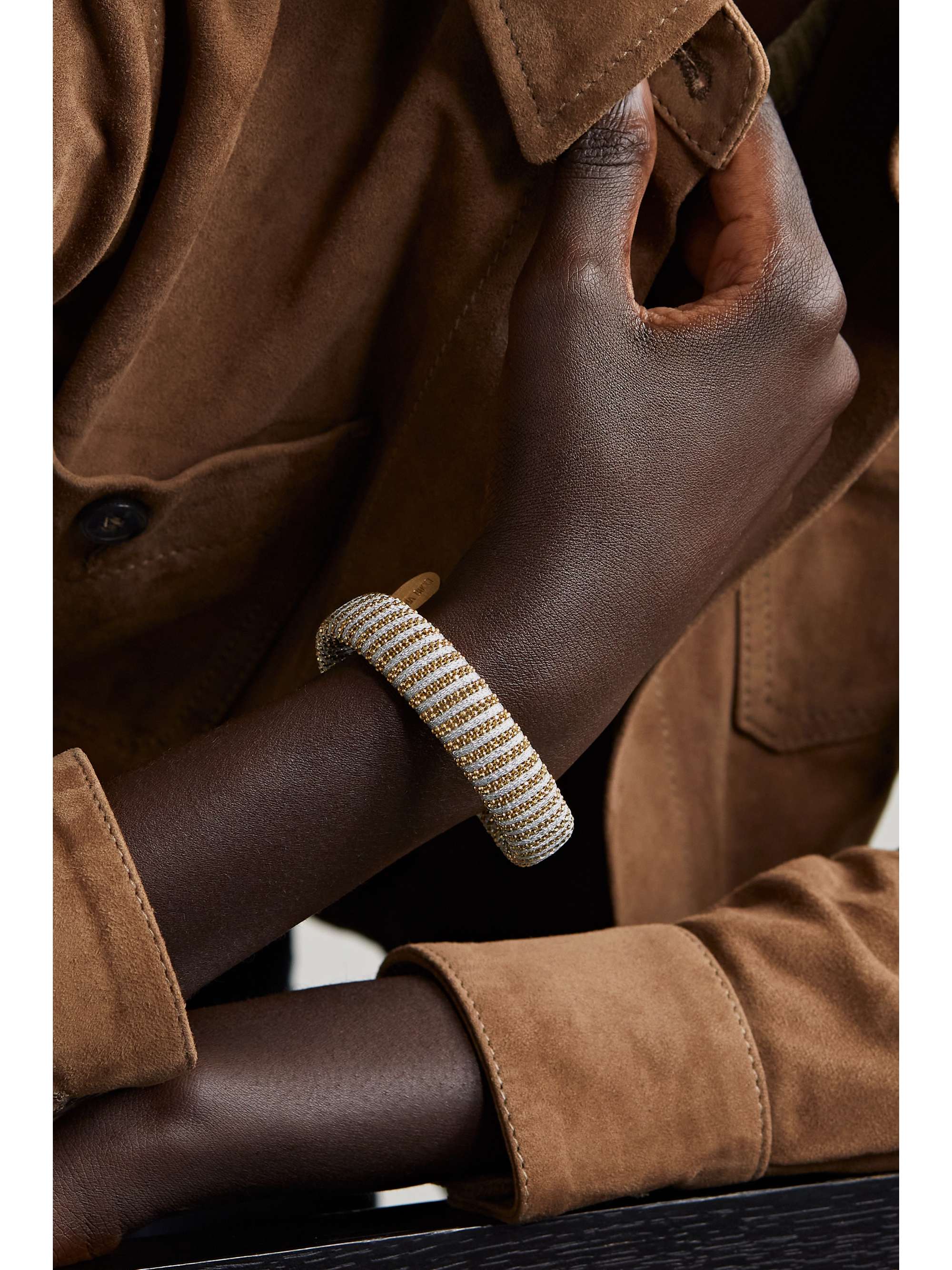 CAROLINA BUCCI Caro rose gold-plated and cotton bracelet