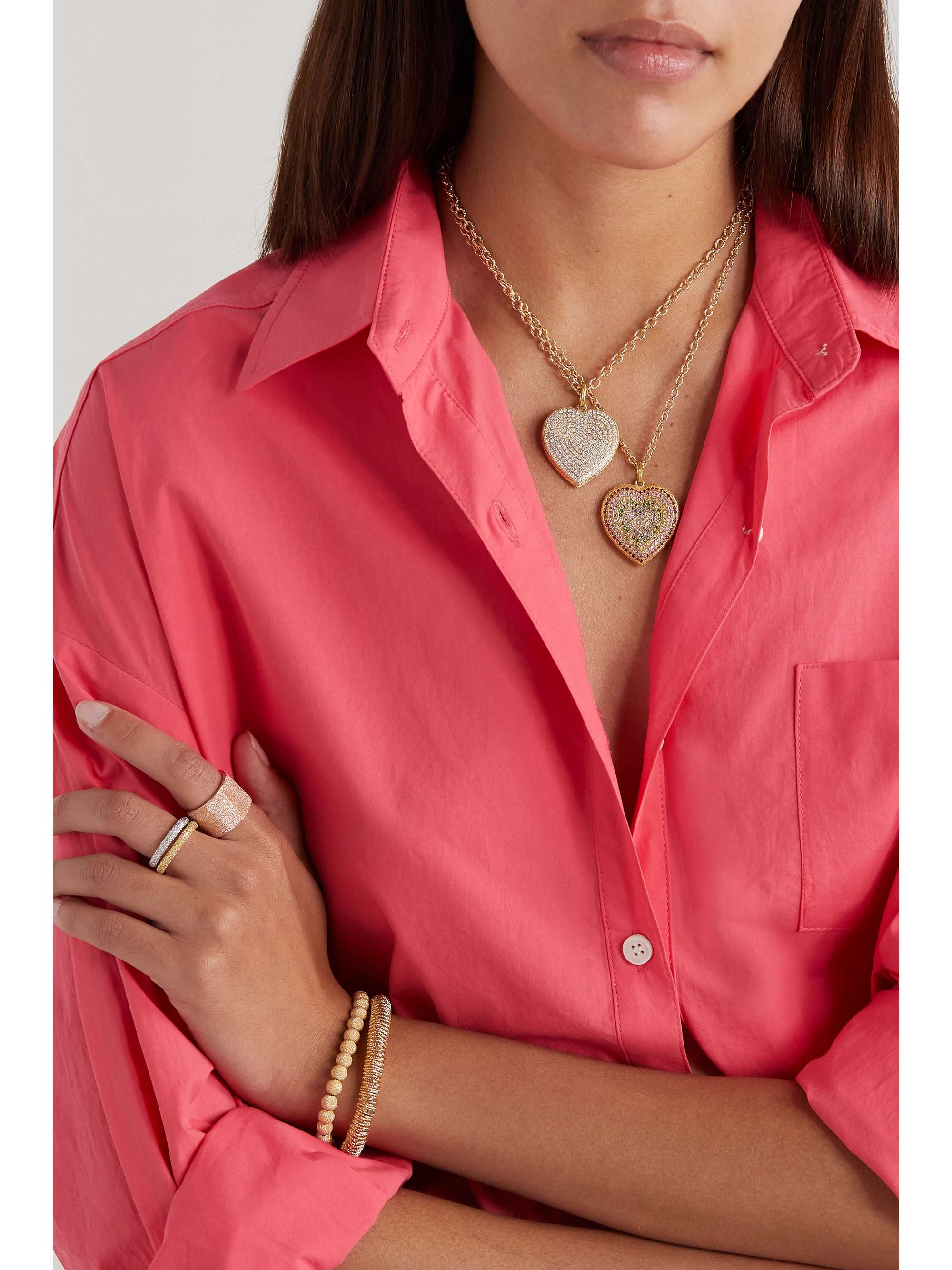 CAROLINA BUCCI Cuore Florentine 18-karat gold, sapphire and diamond necklace