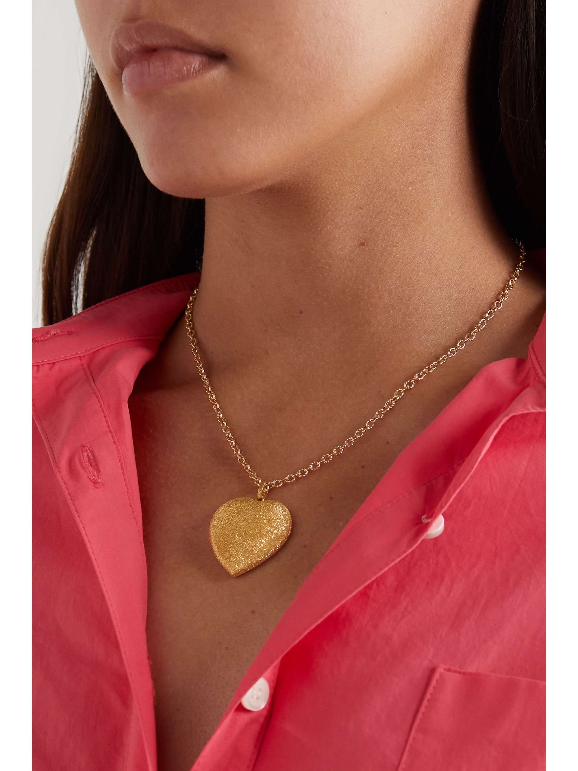CAROLINA BUCCI Cuore Florentine 18-karat gold, sapphire and diamond necklace