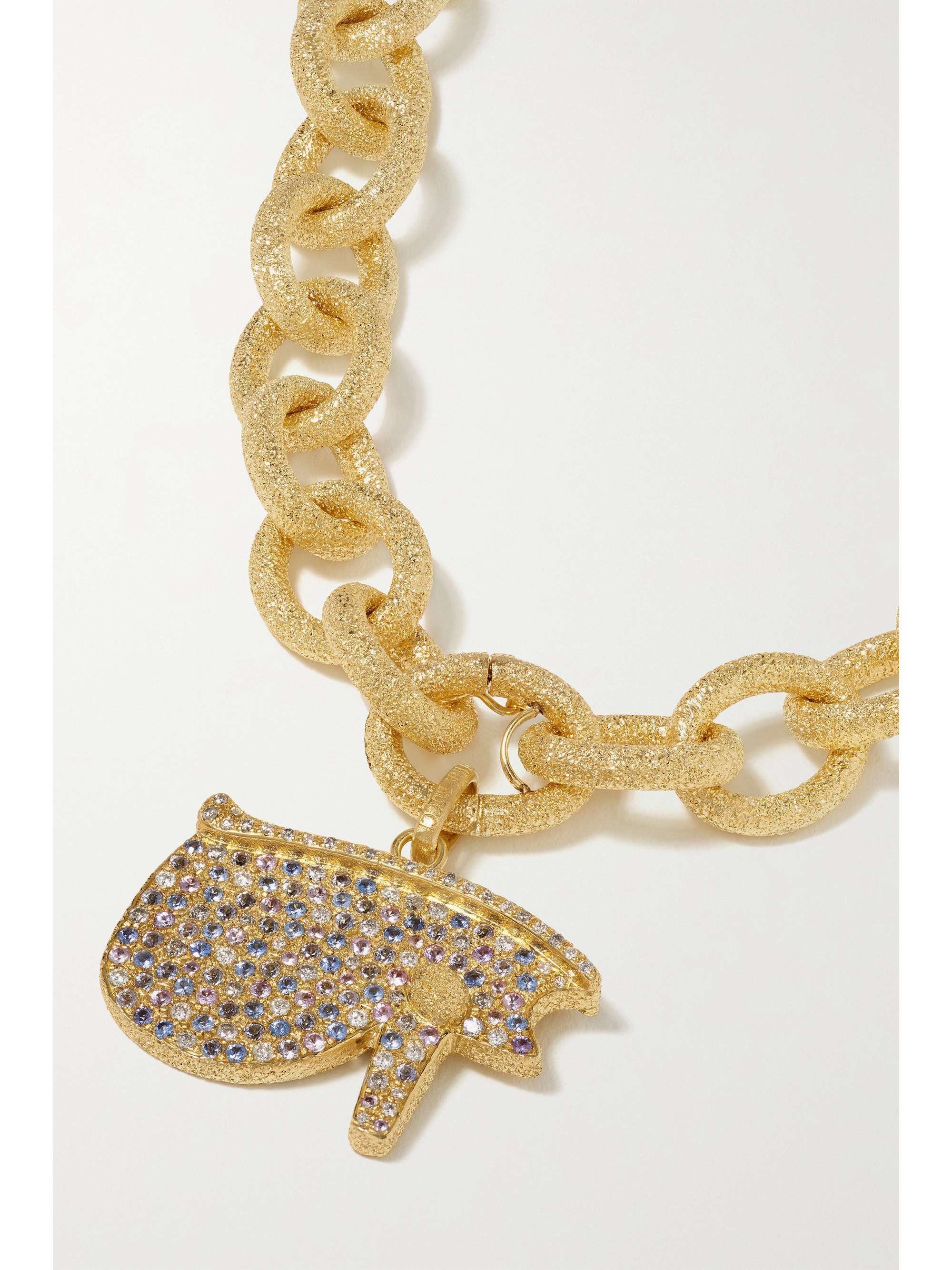 CAROLINA BUCCI The Eye Florentine 18-karat gold, diamond and sapphire necklace