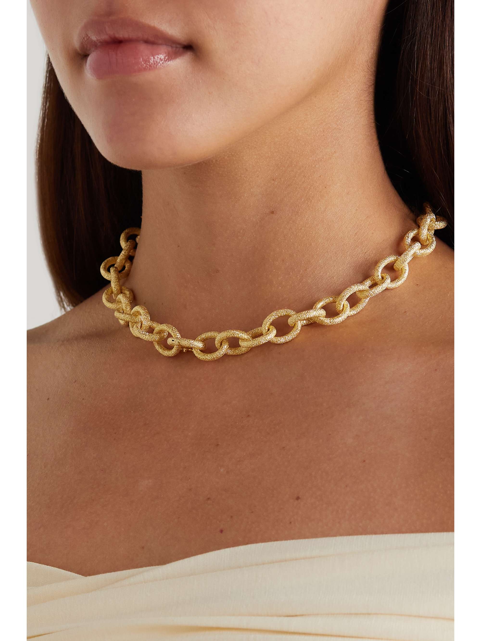 CAROLINA BUCCI The Eye Florentine 18-karat gold, diamond and sapphire necklace