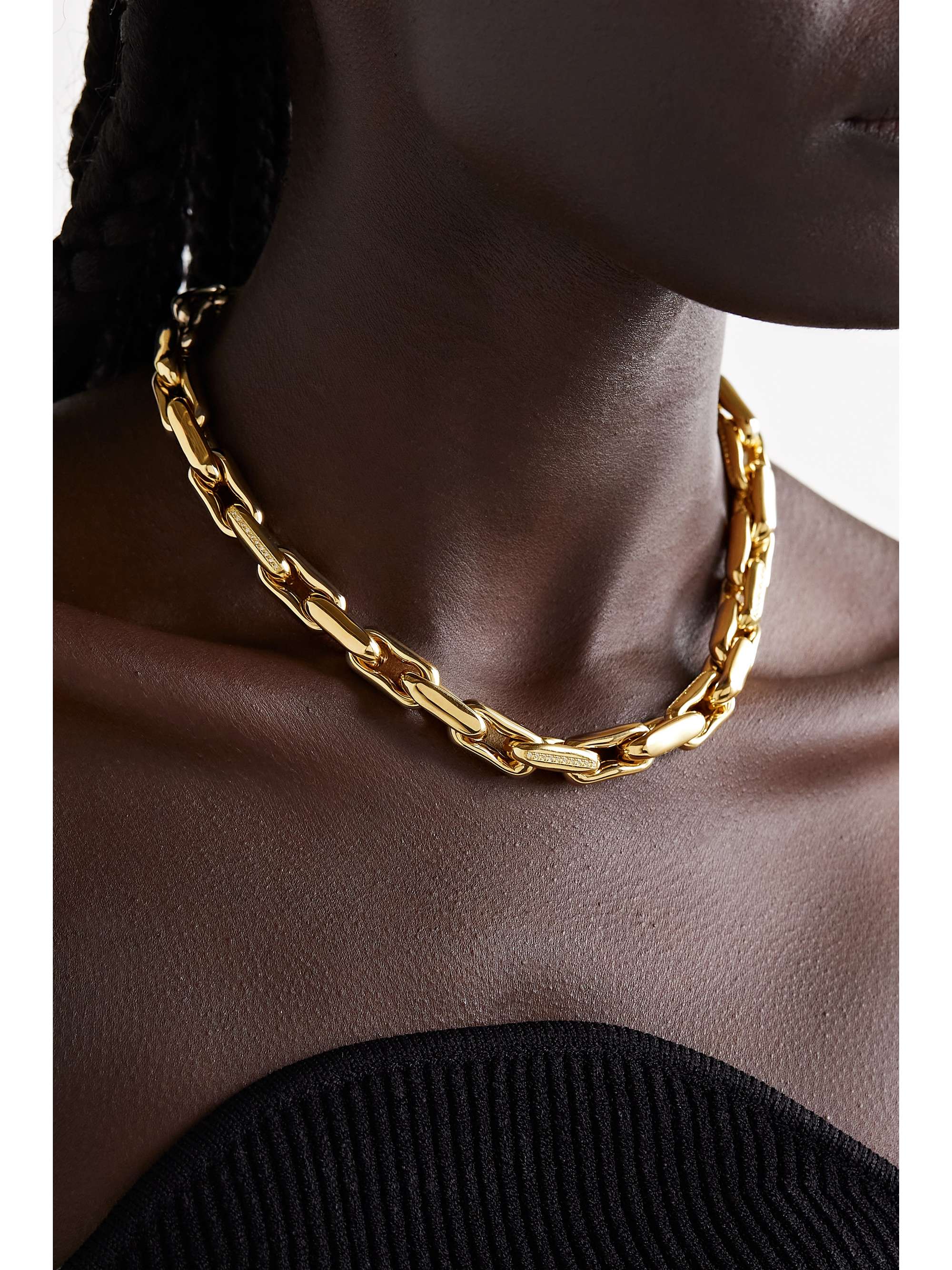 Medium 14-karat gold diamond necklace