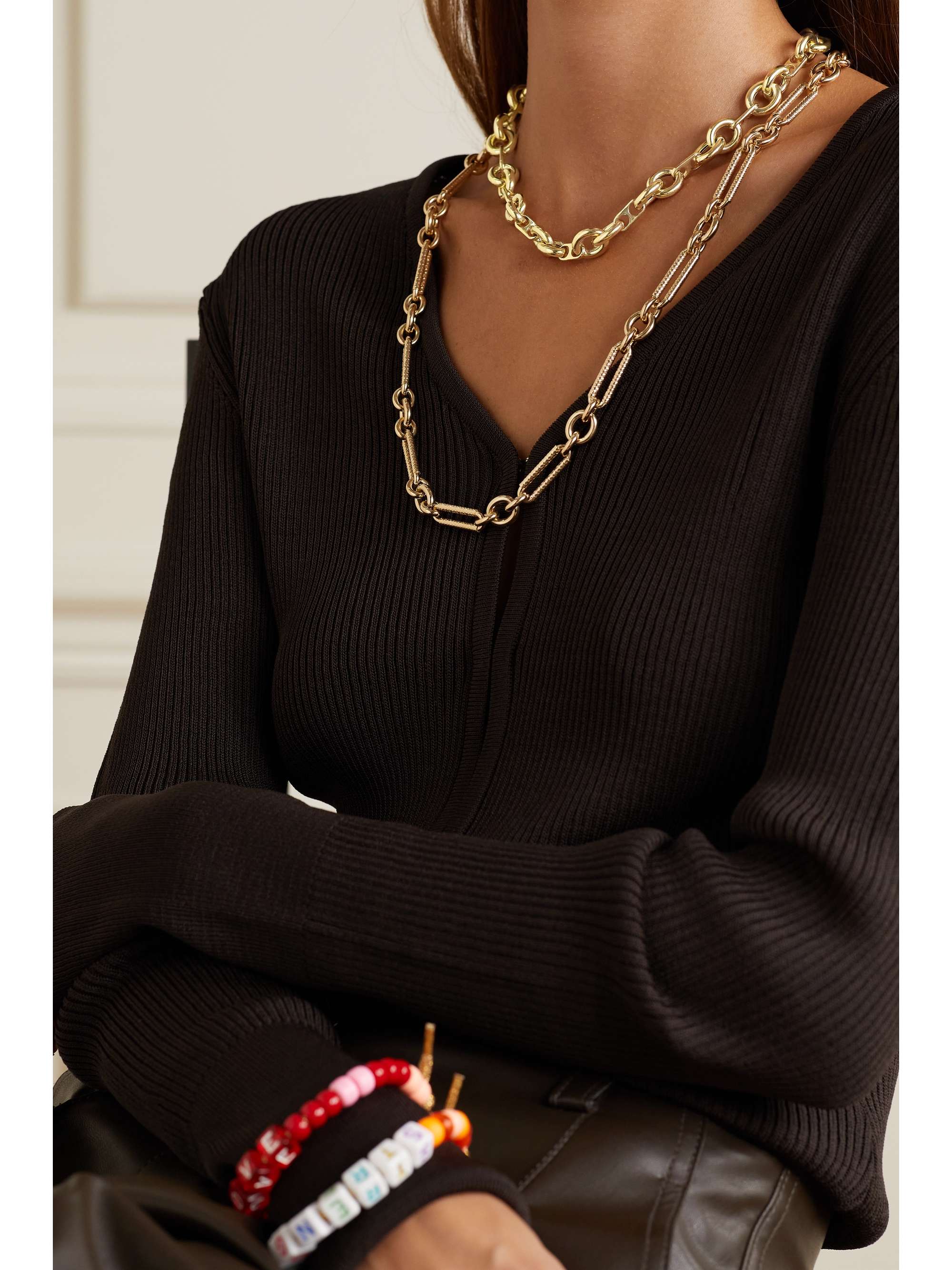 LAUREN RUBINSKI Medium 14-karat gold necklace