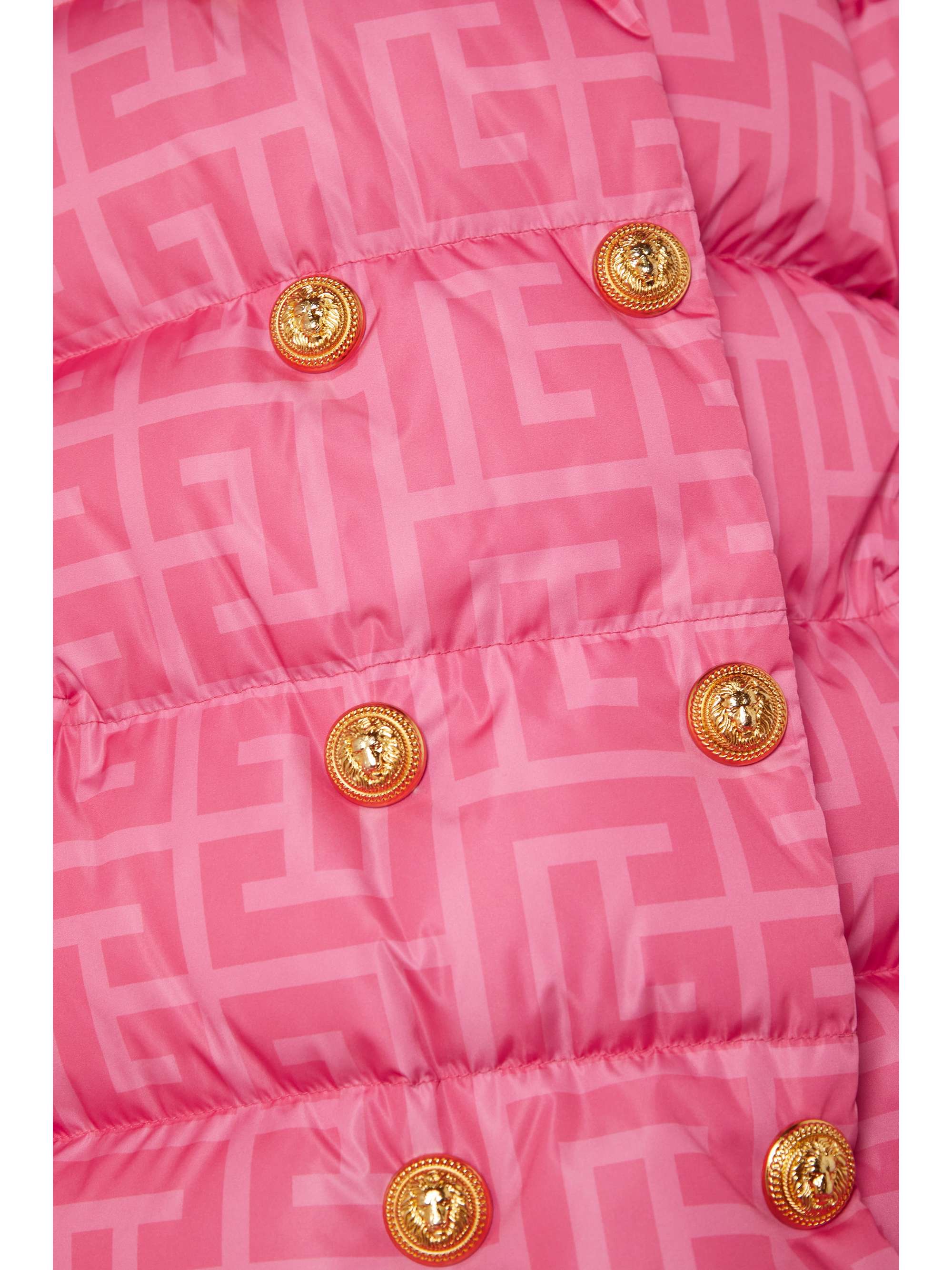 BALMAIN + Barbie belted quilted printed shell down jacket | NET-A-PORTER