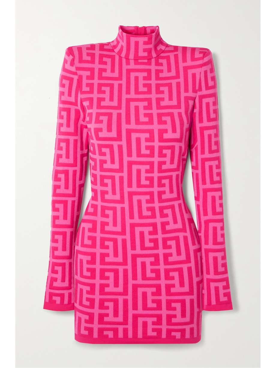 Wool Blend Mini Dress Pink