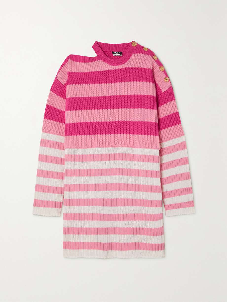 Striped Wool Blend Dress