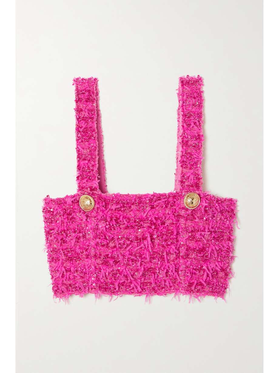 Boucle Tweed Top Pink