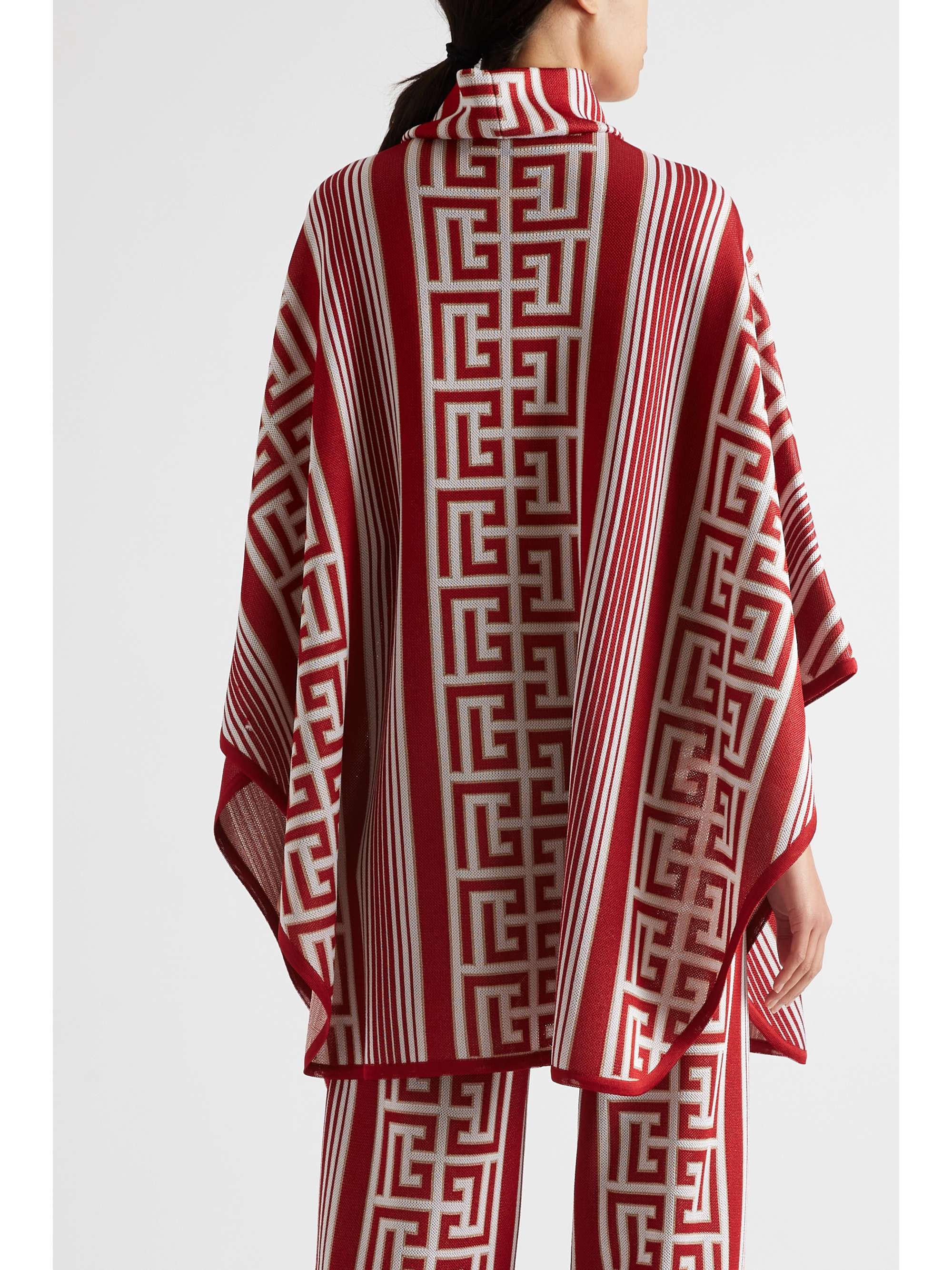 BALMAIN Jacquard-knit poncho