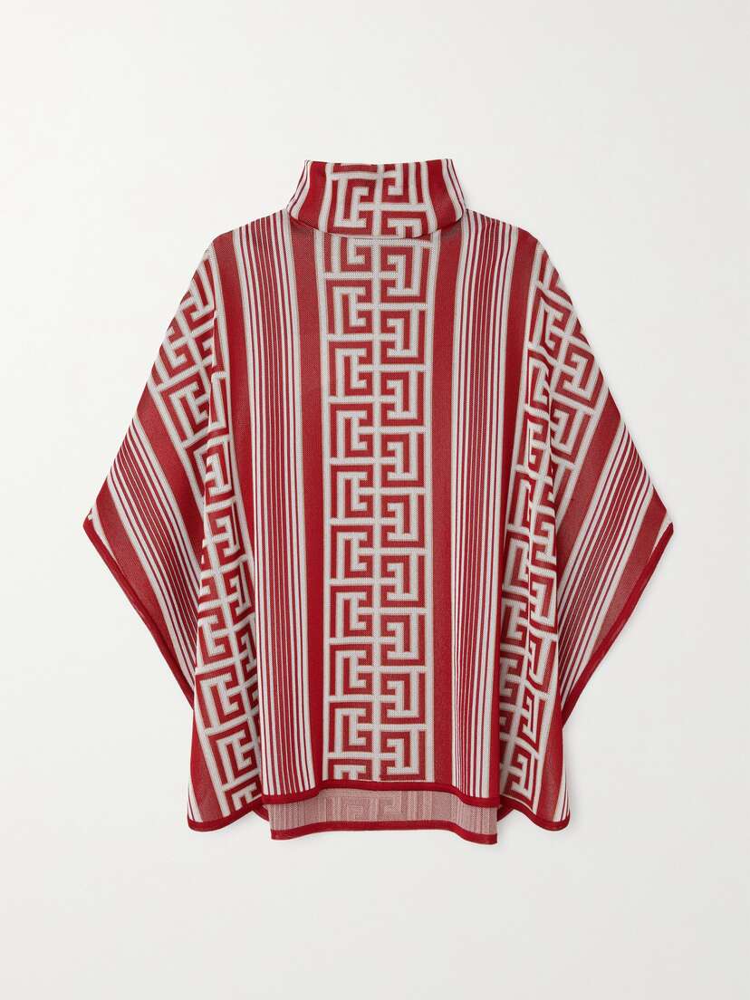 Balmain Jacquard-knit Poncho