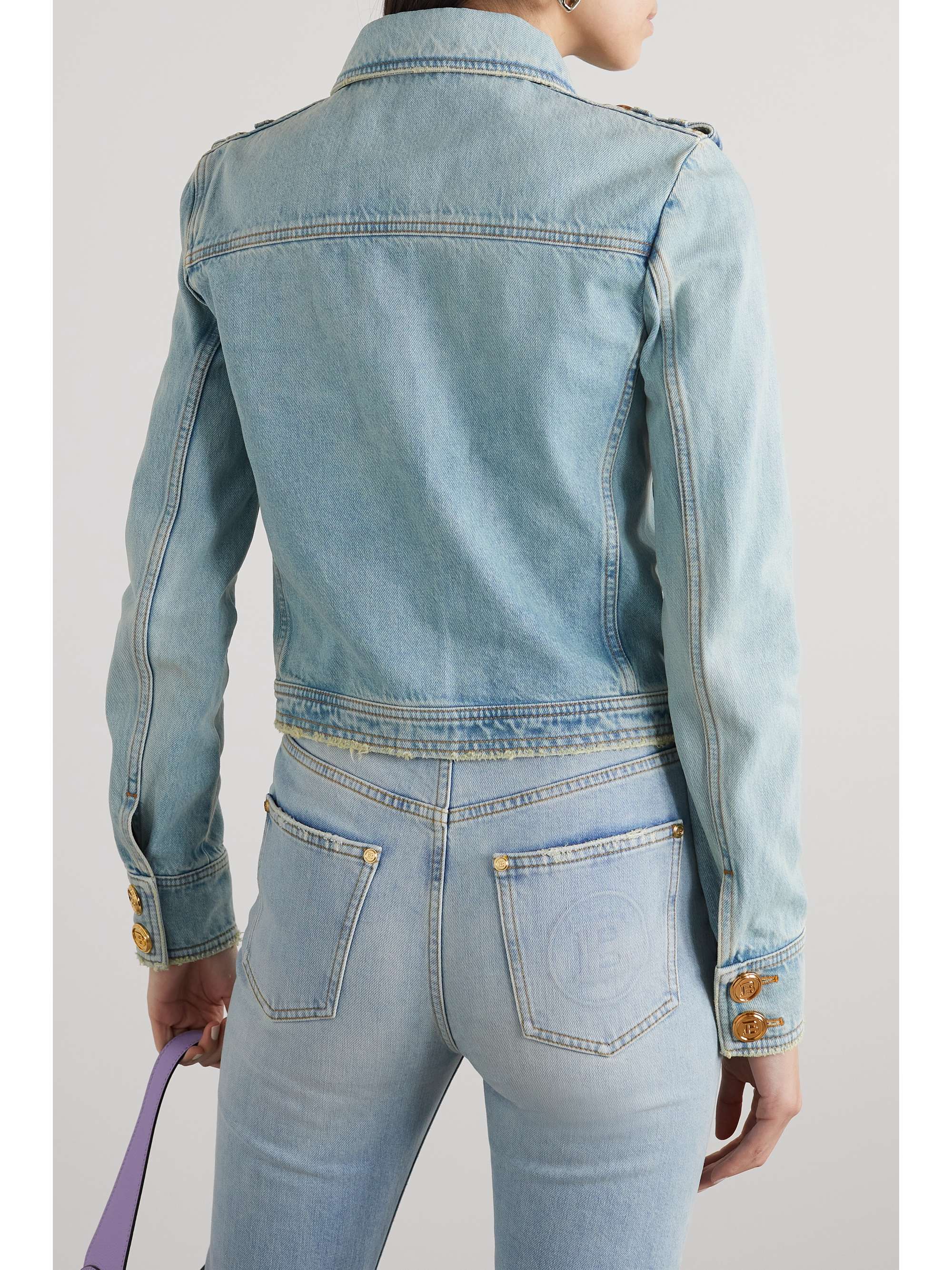 BALMAIN Distressed denim jacket