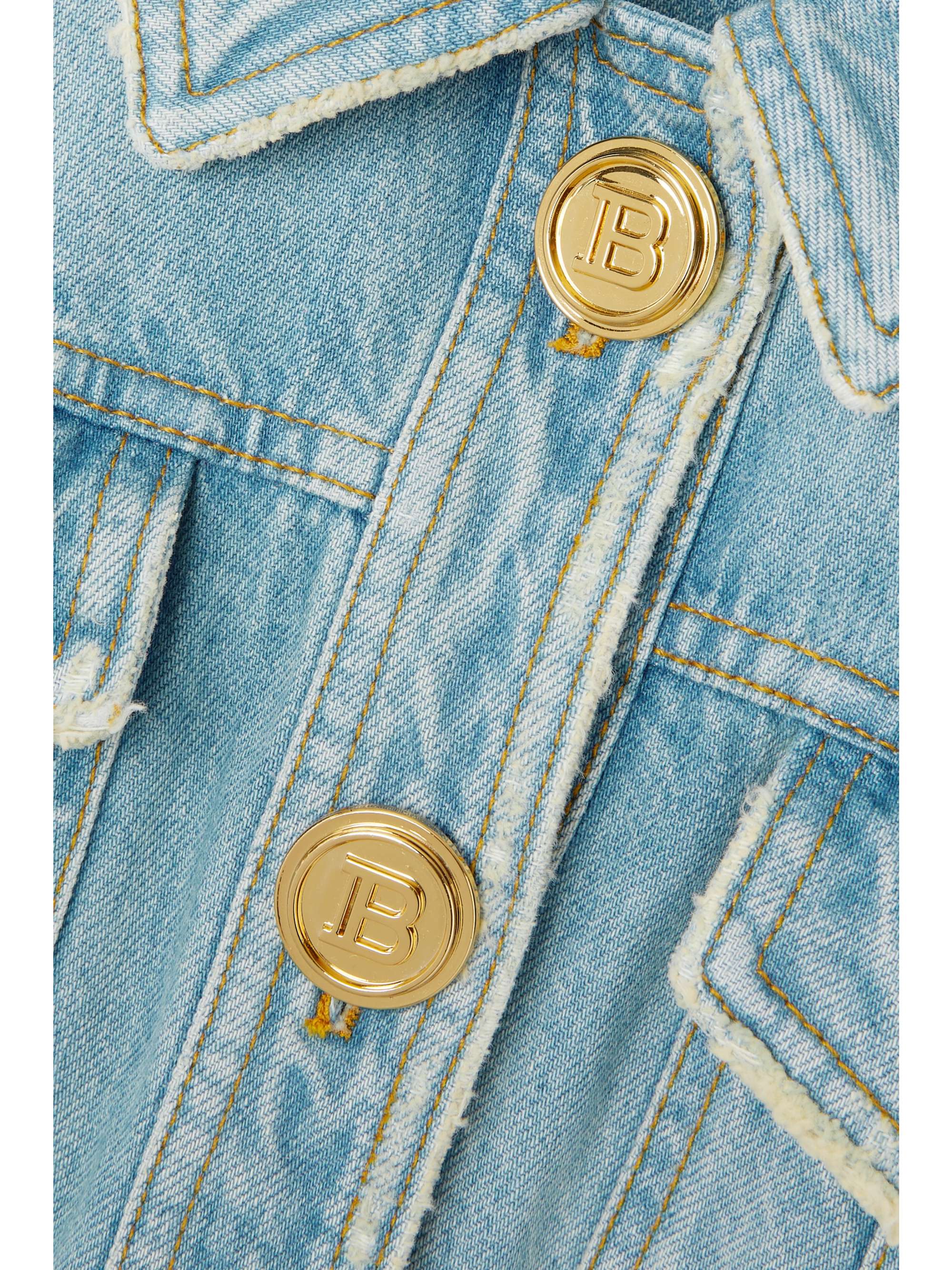 BALMAIN Distressed denim jacket