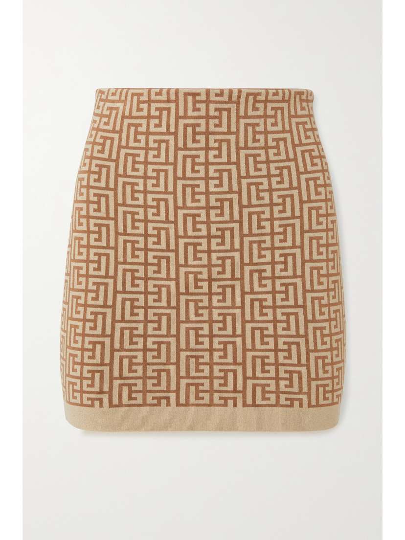Balmain Metallic Jacquard-knit Mini Skirt
