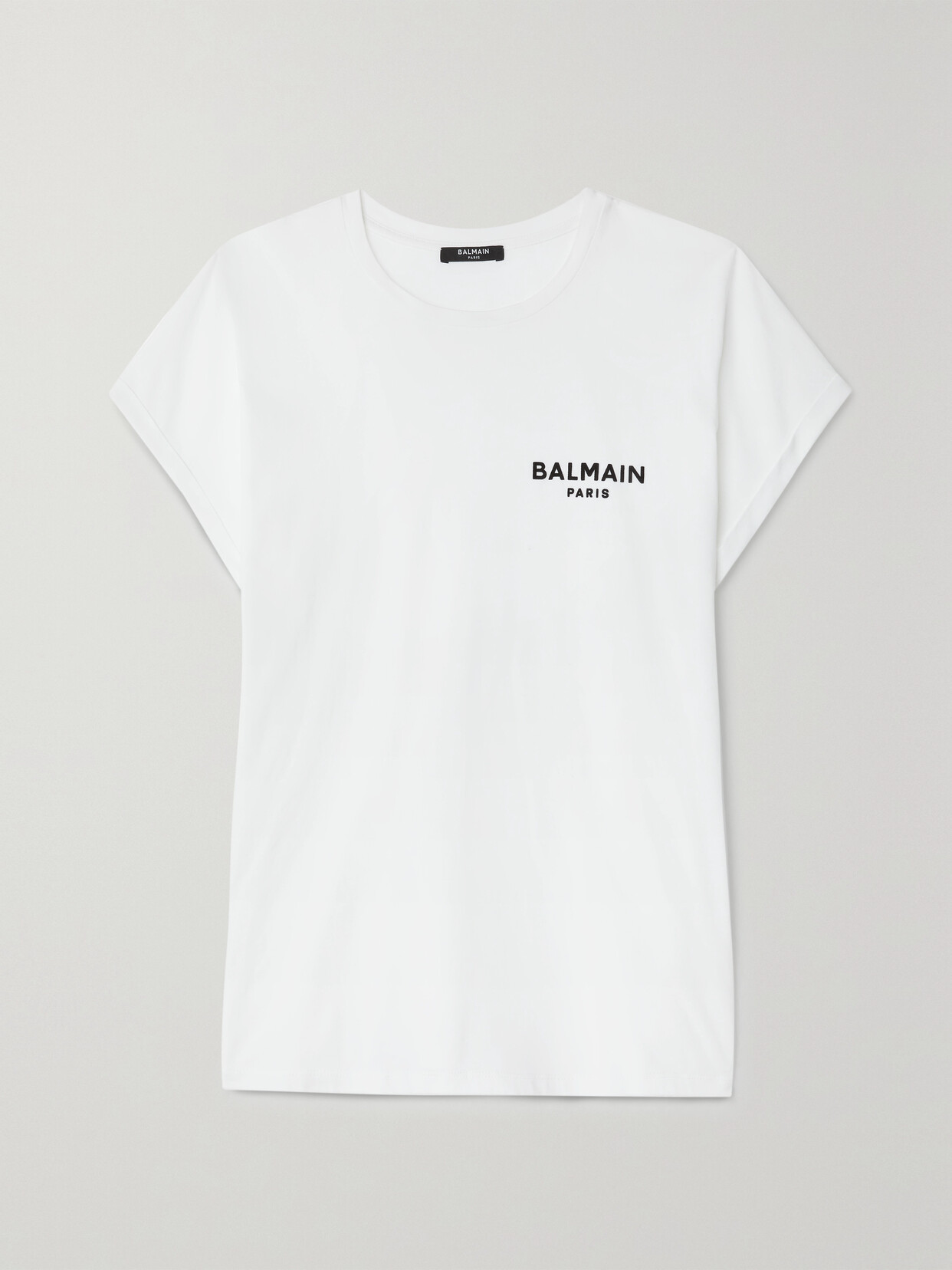 Balmain Flocked Logo T-shirt In White