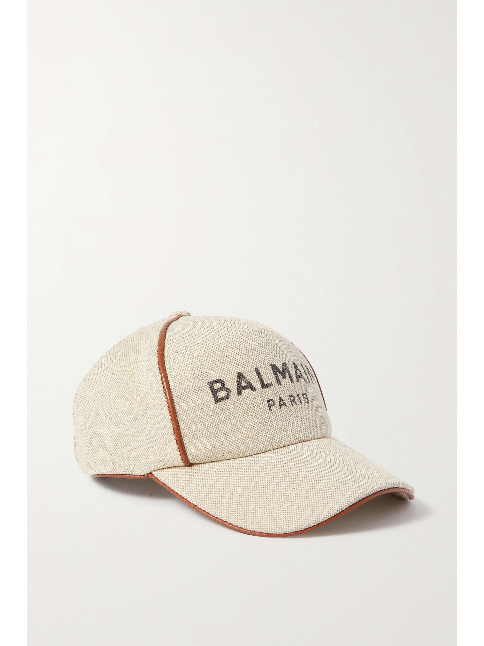 Beige leather baseball cap Clearance
