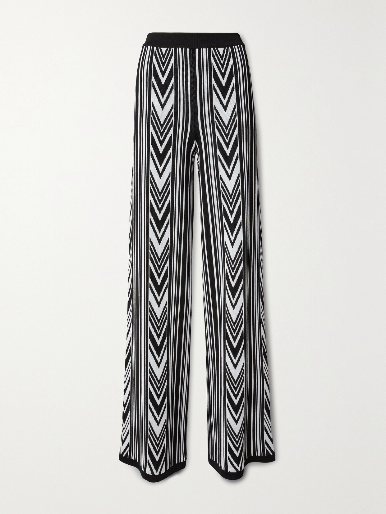 Balmain Jacquard-knit Wide-leg Pants - Black