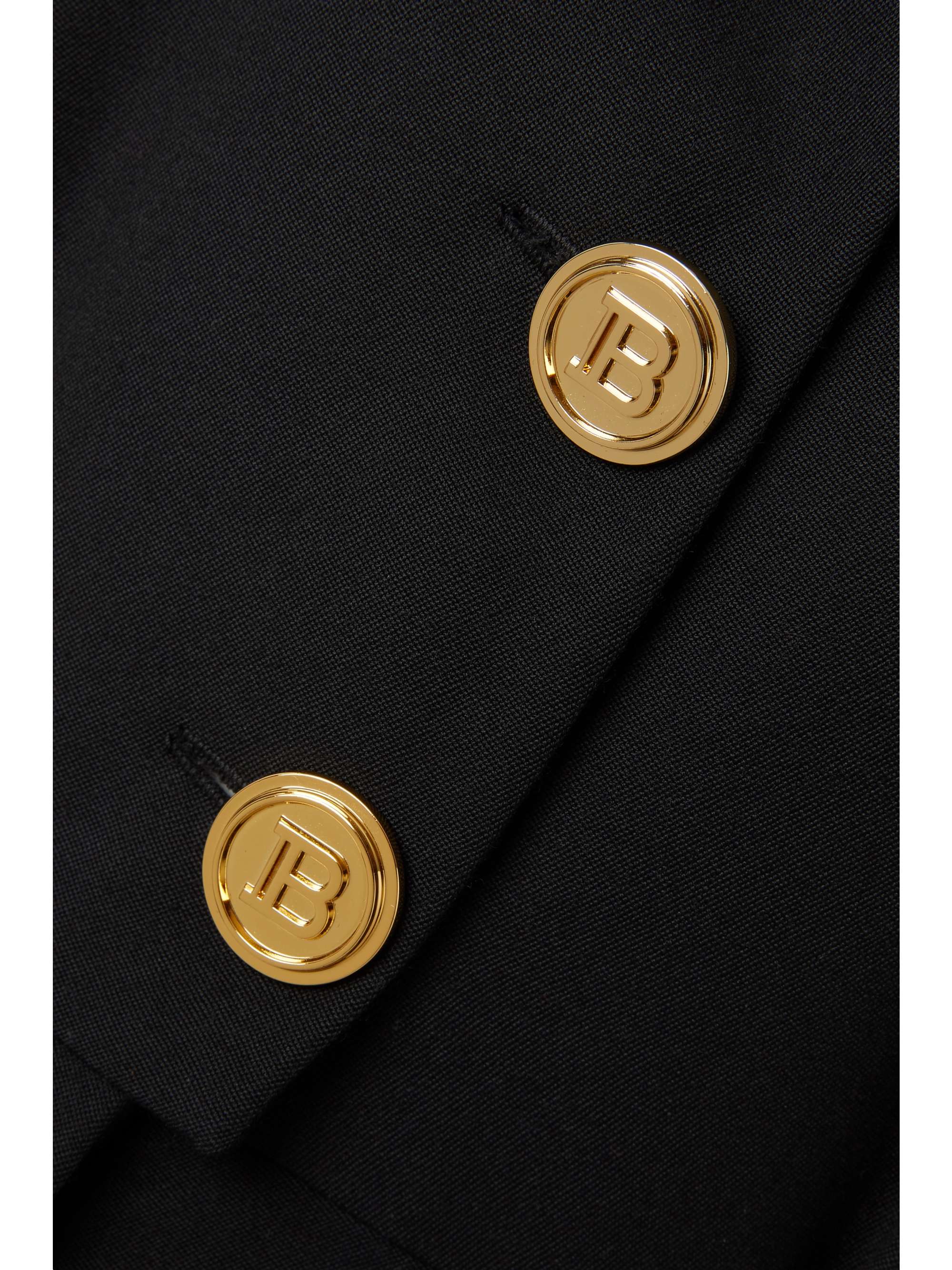 BALMAIN 纽扣缀饰粒纹羊毛连身裤