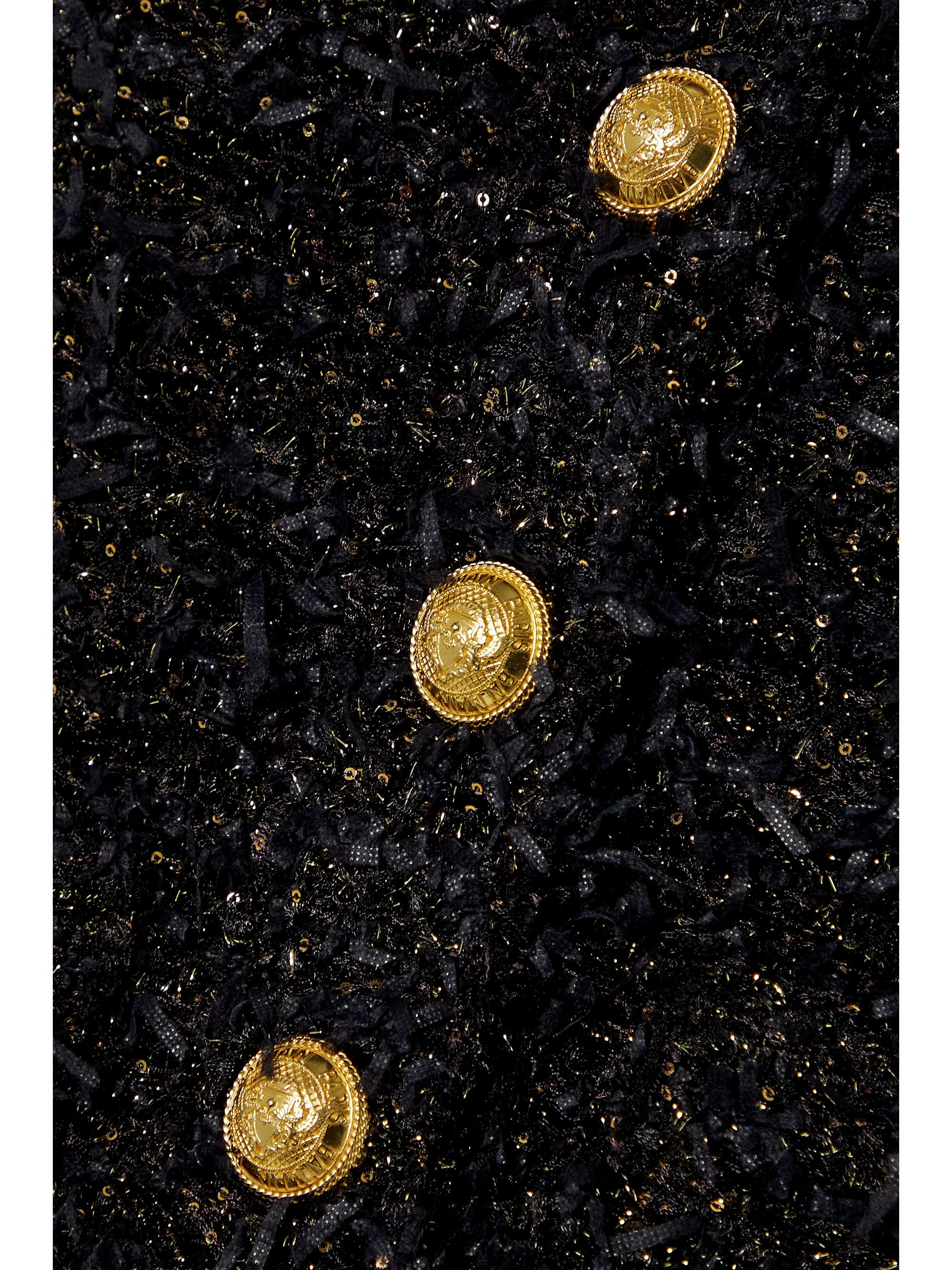 BALMAIN Metallic bouclé-tweed jacket