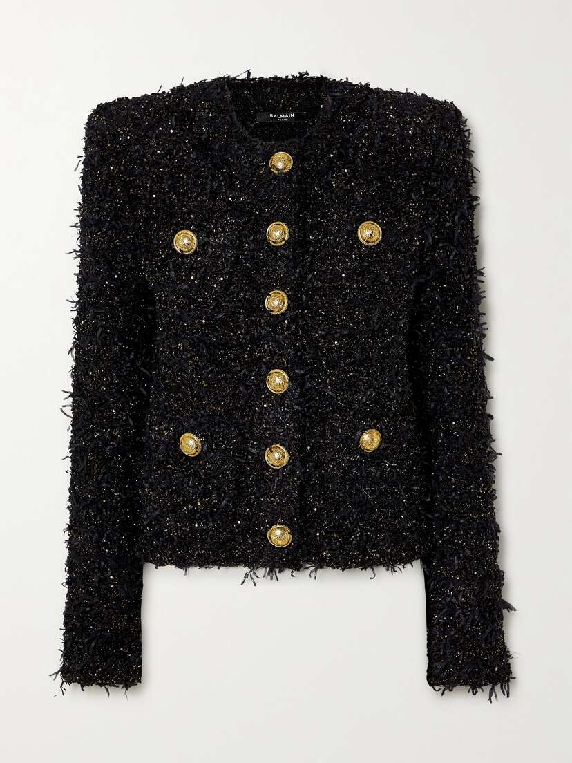 Balmain Metallic Bouclé-tweed Jacket