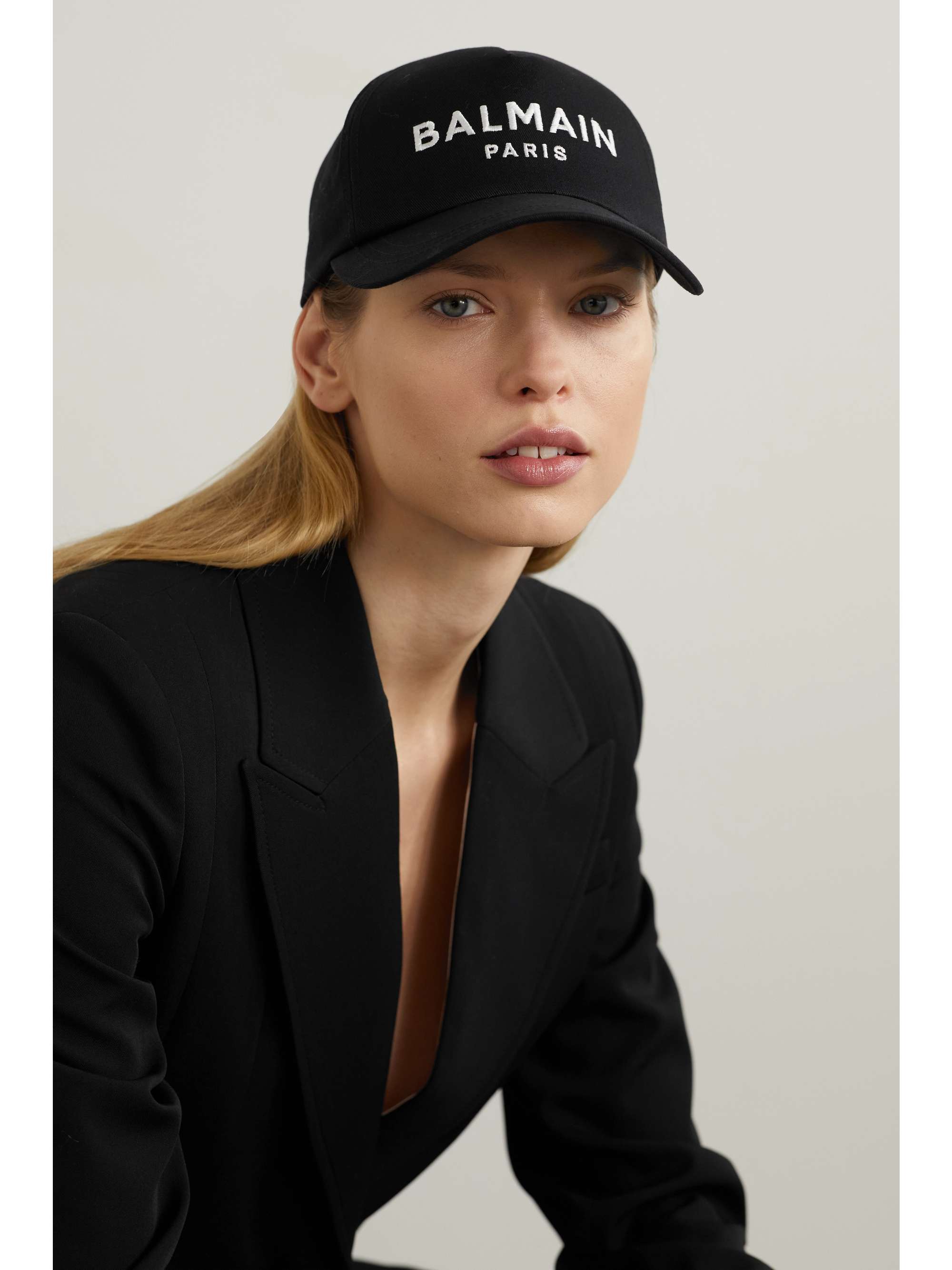 BALMAIN Embroidered cotton-twill baseball cap | NET-A-PORTER