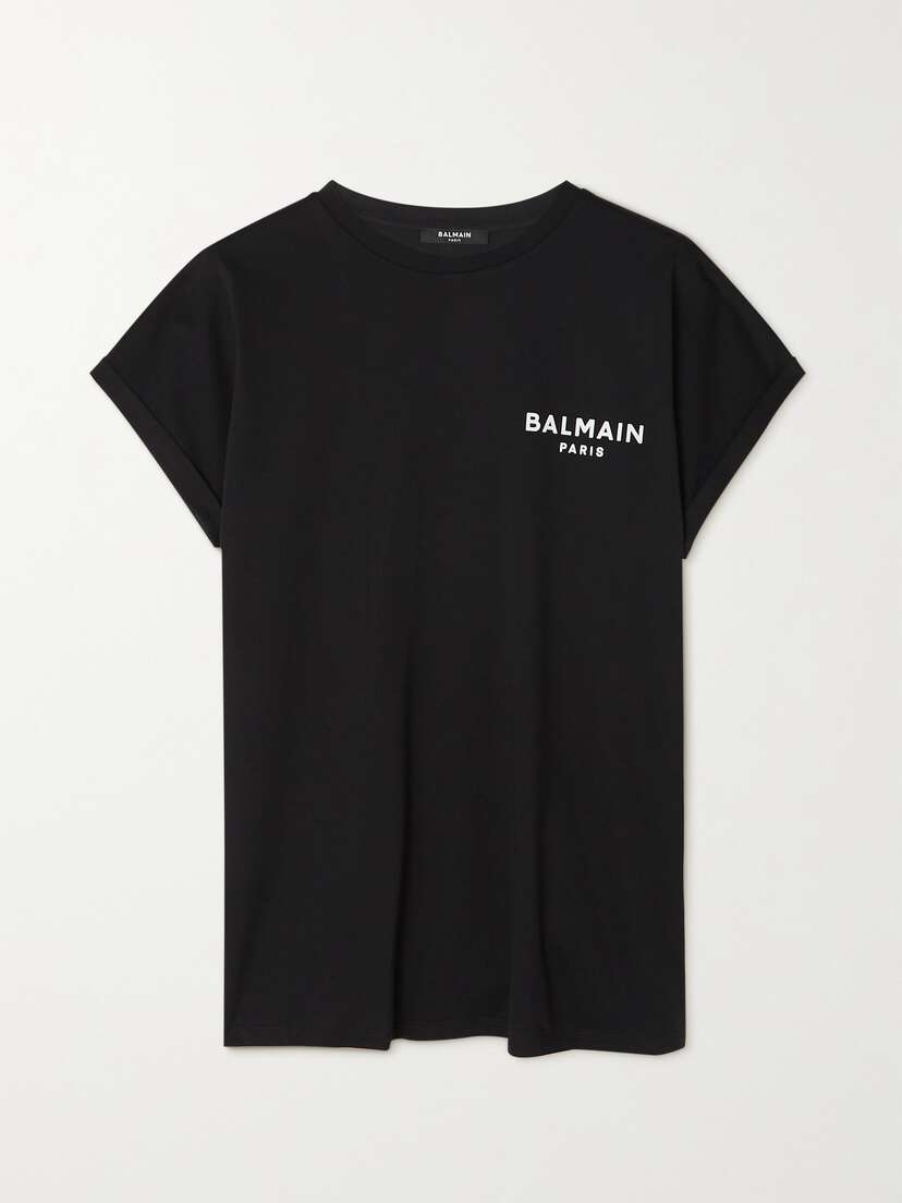 Balmain Flocked Cotton-jersey T-shirt - xx small