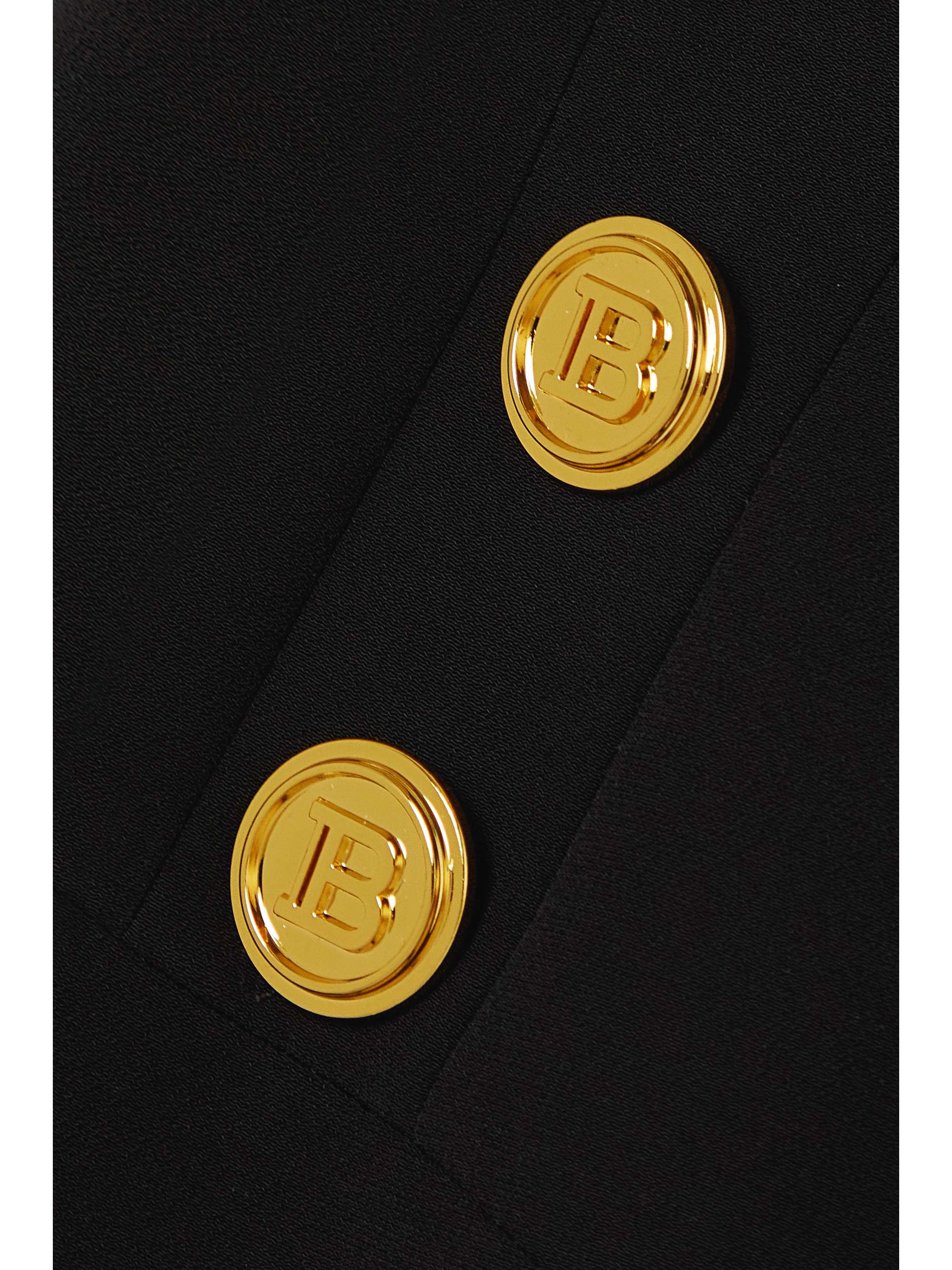 BALMAIN Button-embellished crepe skirt